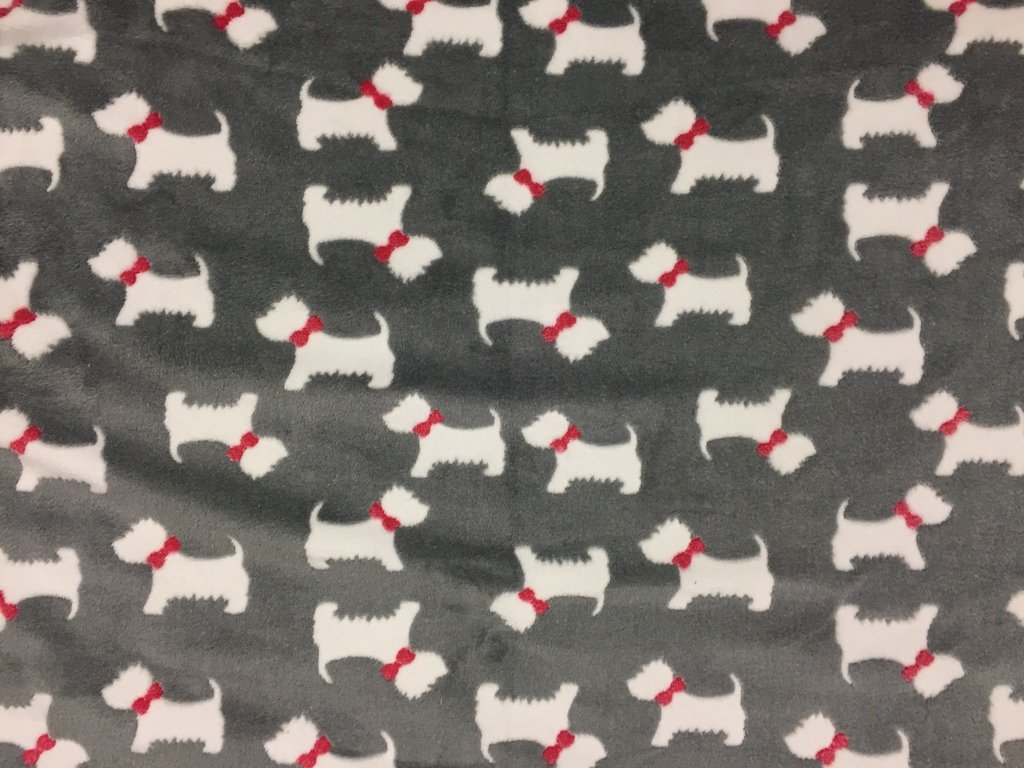 CRS VENDOR LTD. Double Sided Super Soft Cuddle Fleece Fabric Material - TERRIER GREY