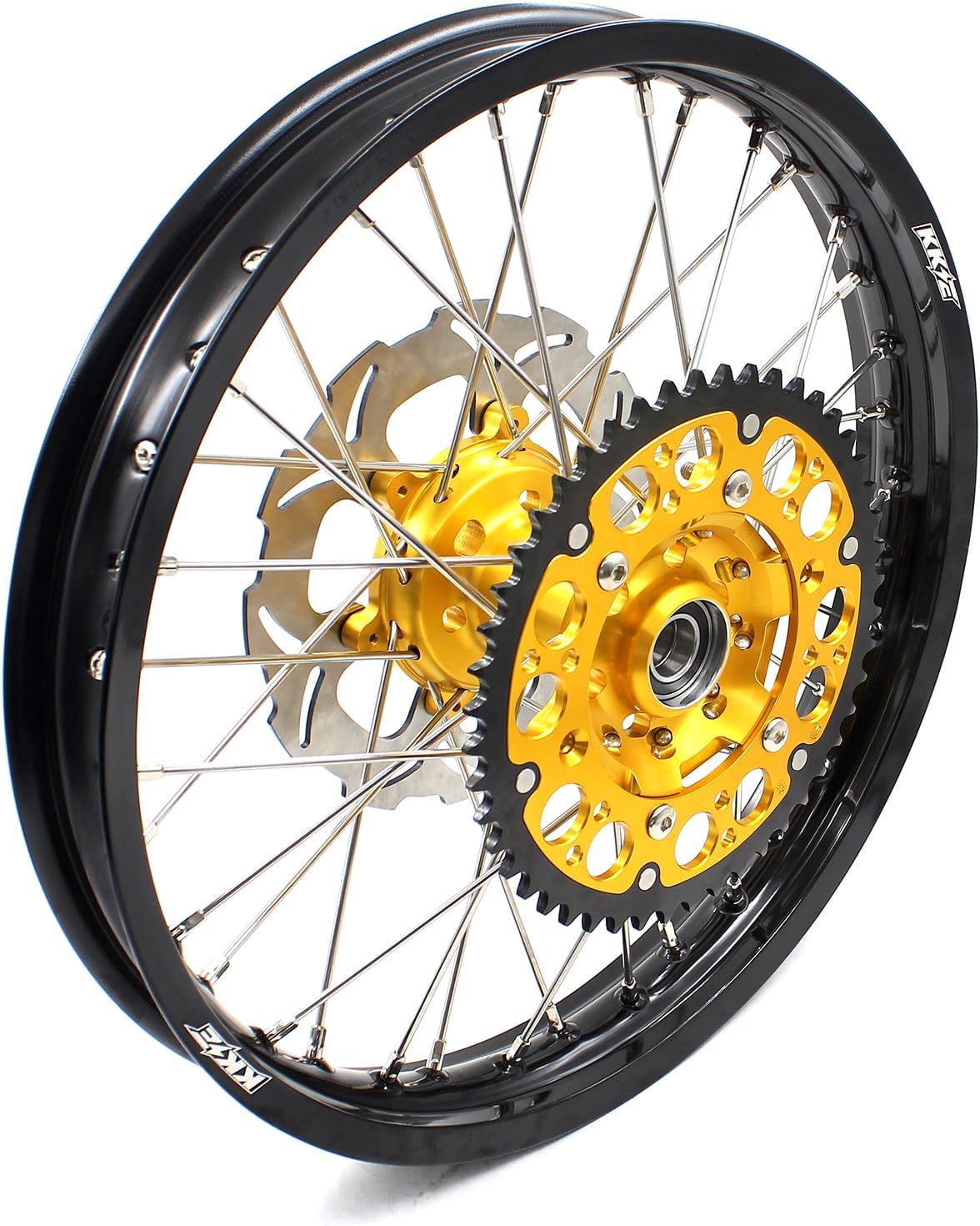 KKE 1.6 * 21 & 2.15 * 19 MX Motorcycle Spoked Wheels Rims Set Compatible with SUZUKI RM125 1996-2000 RM250 1996-2000 With 250 Front Disc, 220 Rear Disc, Sporket