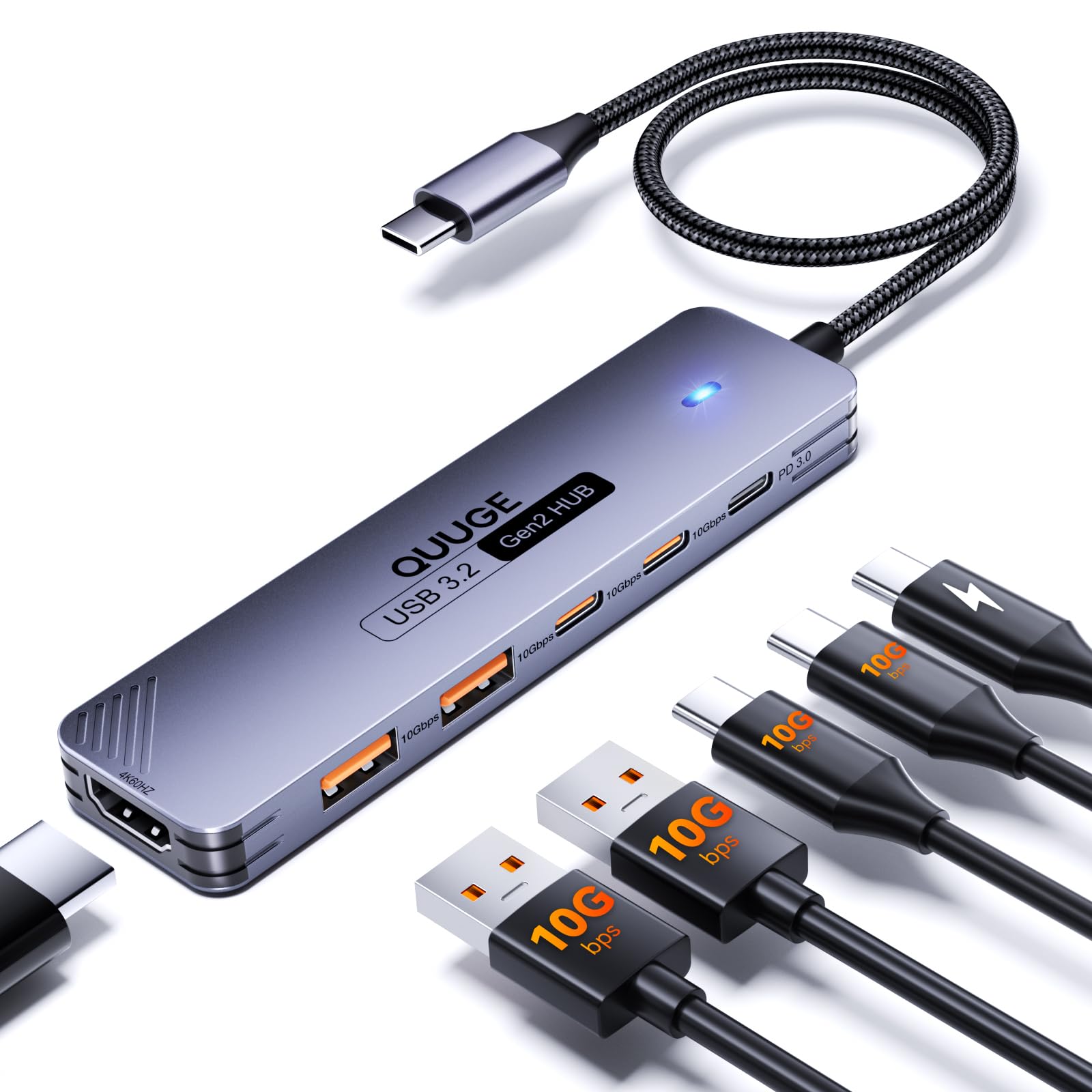 Amazon | USB C ハブ HDMI 4K 60Hz PD100W対応 QUUGE 6 in 1 USB C 3.2