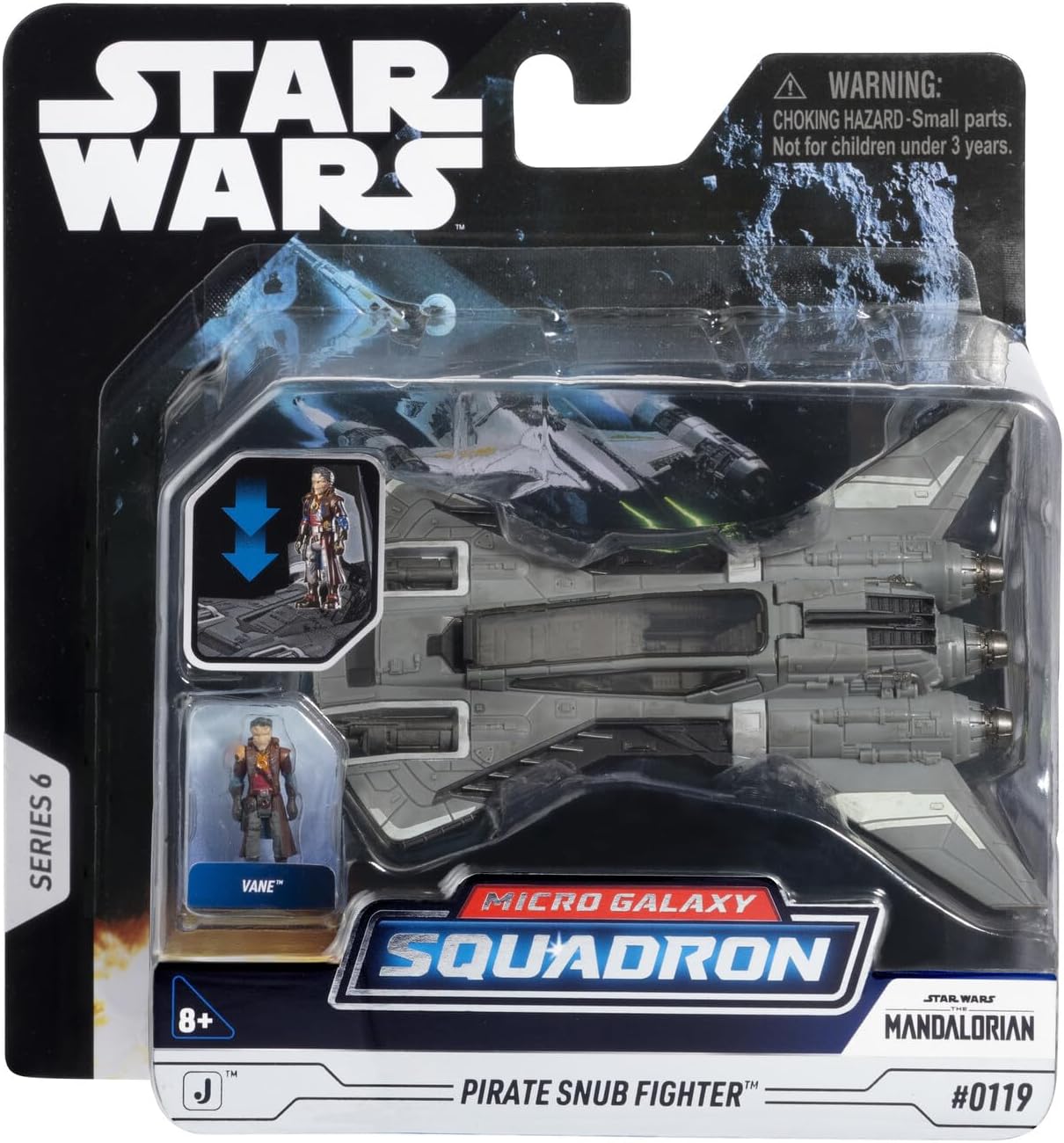 Star Wars Micro Galaxy Squadron SWJ0145 Pirate Snubfighter Official 7.5 cm Vehicle with Figure