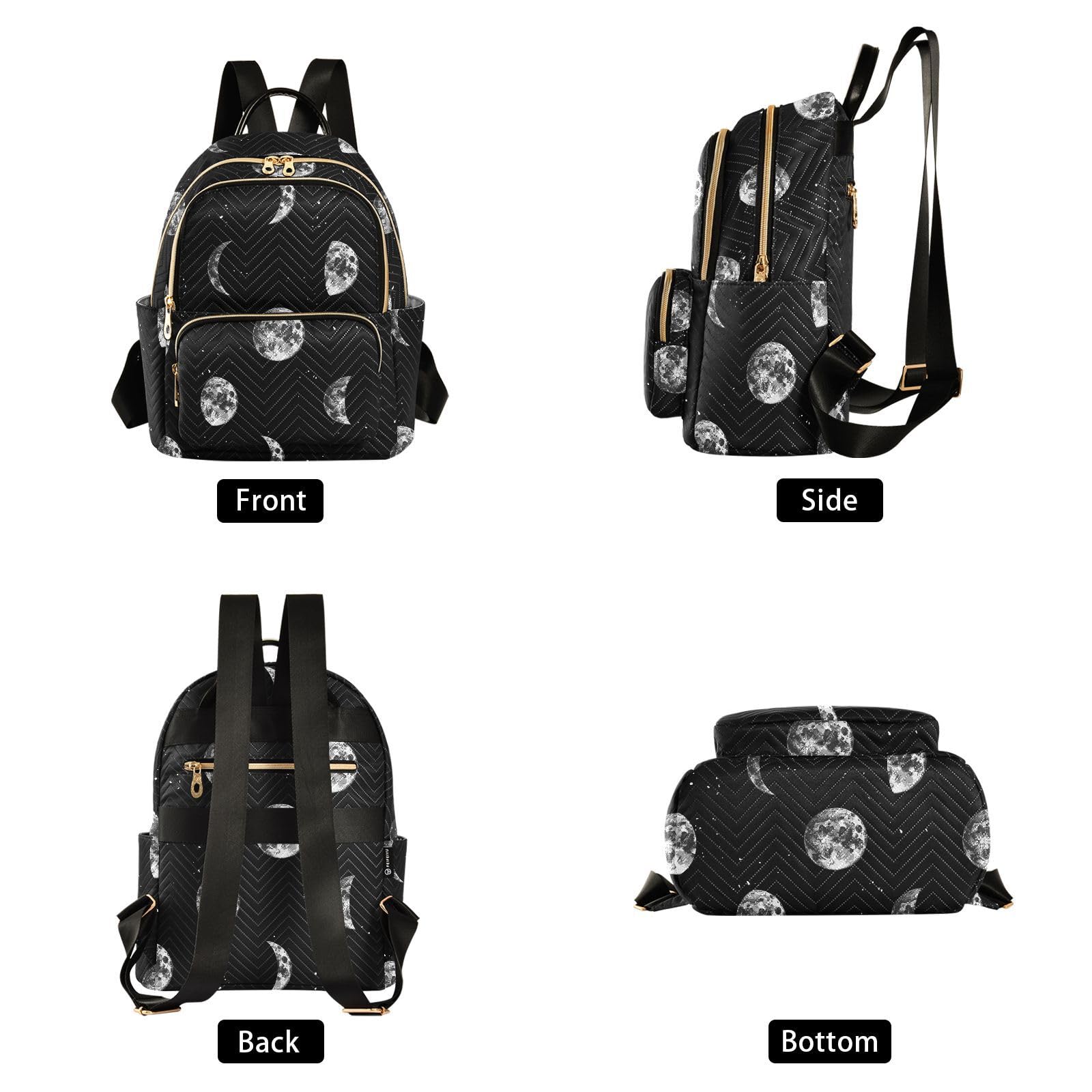 ALAZA Vintage Moon Women’s Backpack Purse Causal Daypack Work Travel College Business Trip Bag Shoulder Bag