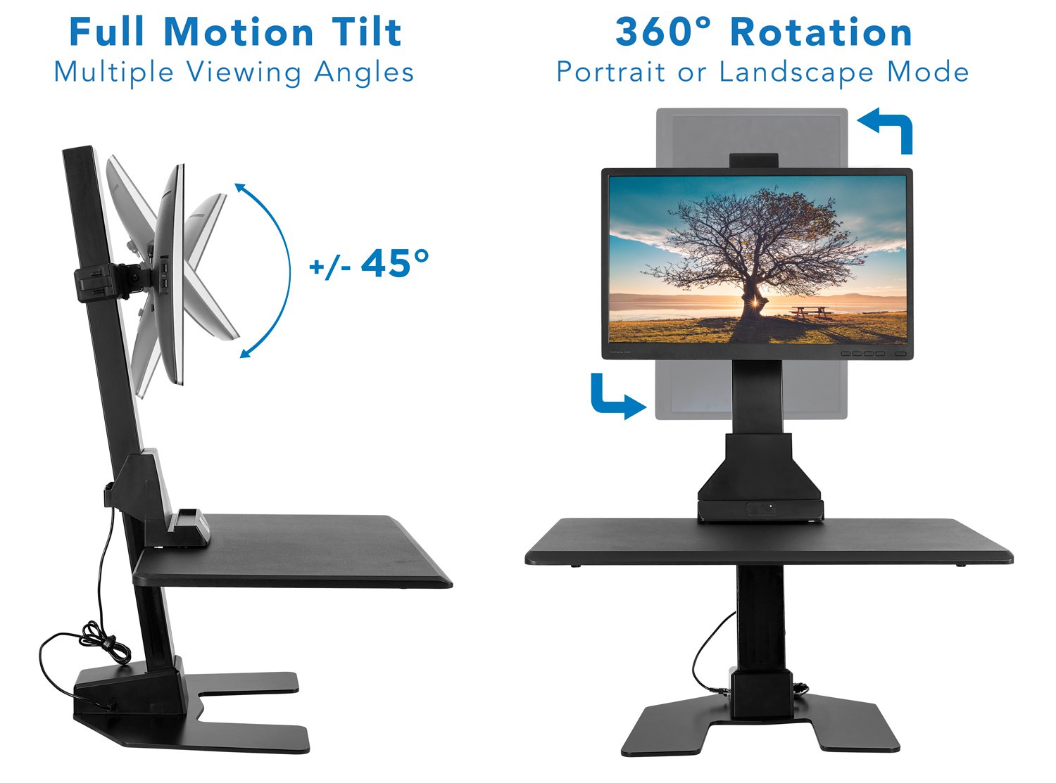 MountIt! Electric Standing Desk Converter, Motorized Tabletop Sit