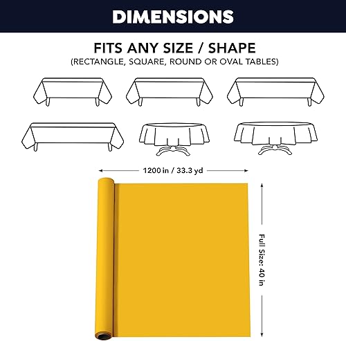 Miniatura 8 de Party Essentials mesa de plástico para banquetes, rollo disponible en 21 colores, 40 pulgadas por 150 pies, negro, Azul Royal