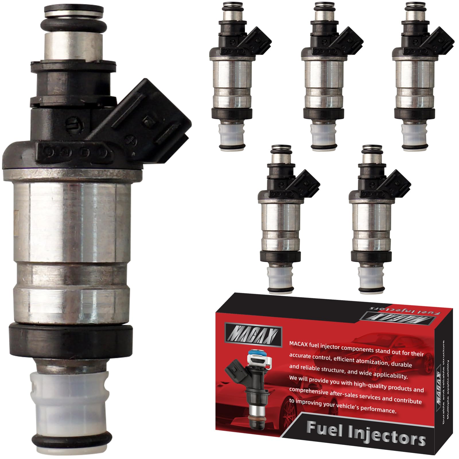 MACAX Set of 6 Fuel Injectors 06164P8FA00 FJ340 Replacement Compatible with Honda Accord 1998-2002 Odyssey 1999-2001 Acura CL 1997-1999 TL 1999 V6 -