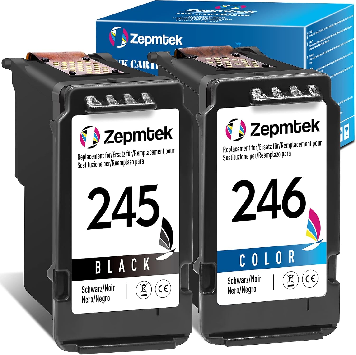 Ink 245 246,ZepmTek Remanufactured Ink Cartridge Replacement for Canon
