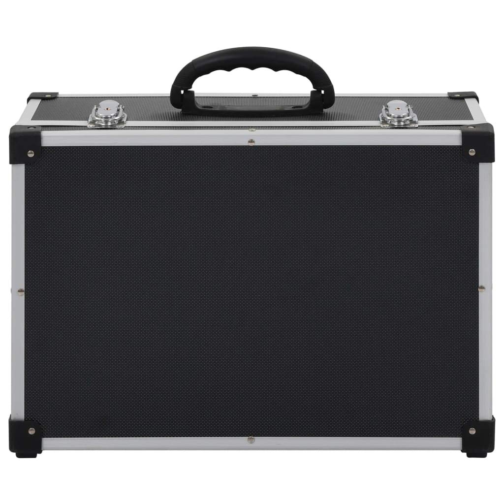 vidaXL Maletín Aluminio y ABS Archivador Organizador Música Estructura Duradera Robusta Resistente Segura con Cerradura Llaves Negro para 60 CDs
