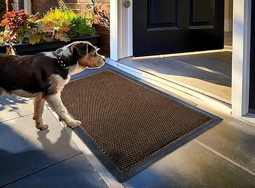 Muddy Mat Mesh Quick-Dry Door Mat  Heavy-Duty, Sand & Dirt Trapper for Outdoor & Indoor, Ideal for Entrance, Mudrooms, Patios & Garages, Low-Profile, Non-Slip, Washable  Orange 23"x35"x0.4"
