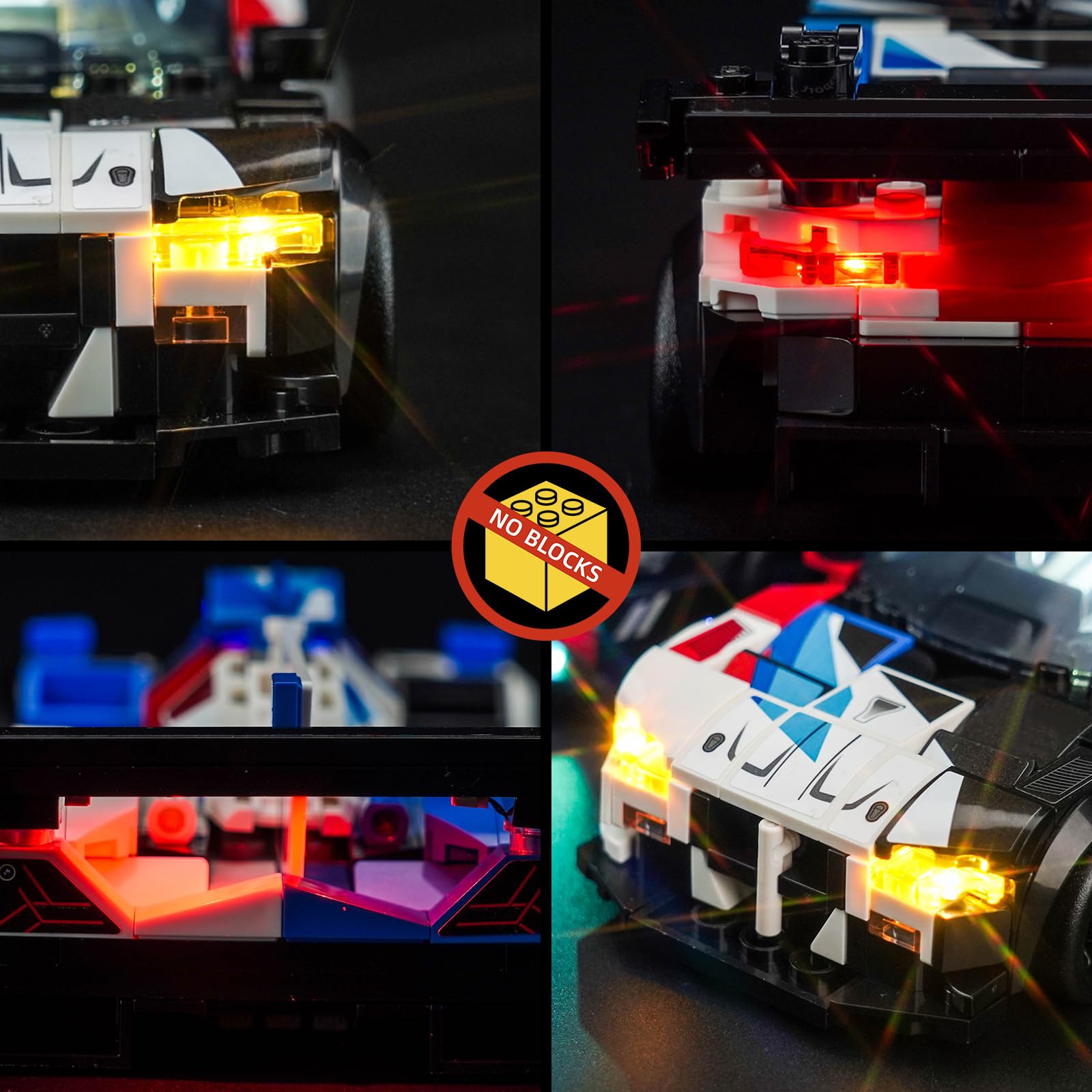 Lego Speed Champions BMW M4 GT3 and BMW M Hybrid V8 Racing Car LED