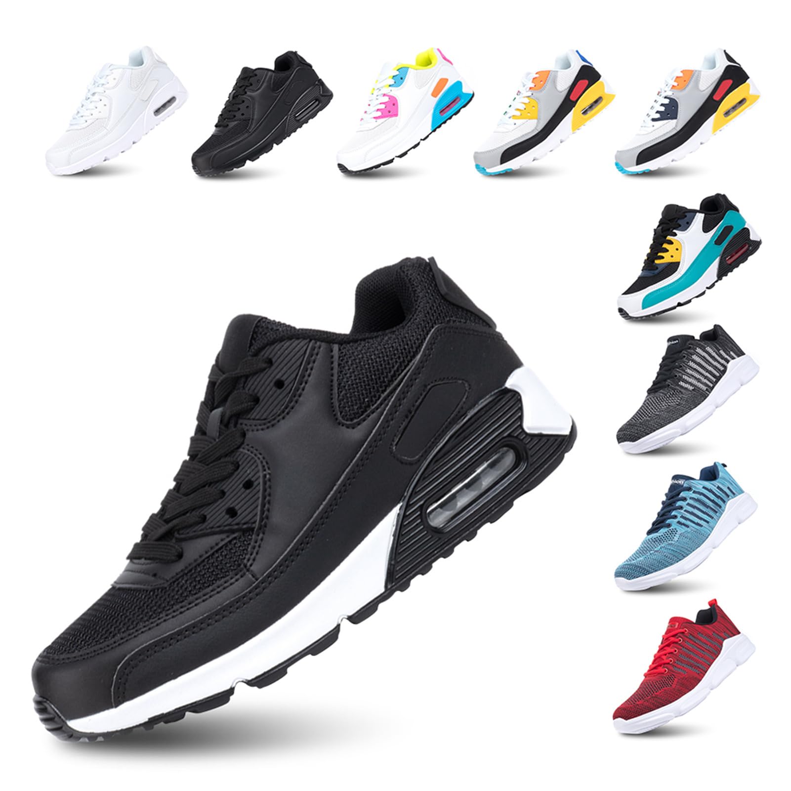 Hitmars Scarpe Running Uomo Donna Donna Ginnastica Sneaker Leggere Traspirante Outdoor Sportive Calzature da Corsa Pallavolo Tennis Nero Verde Bianco Rosa Giallo EU36-EU47
