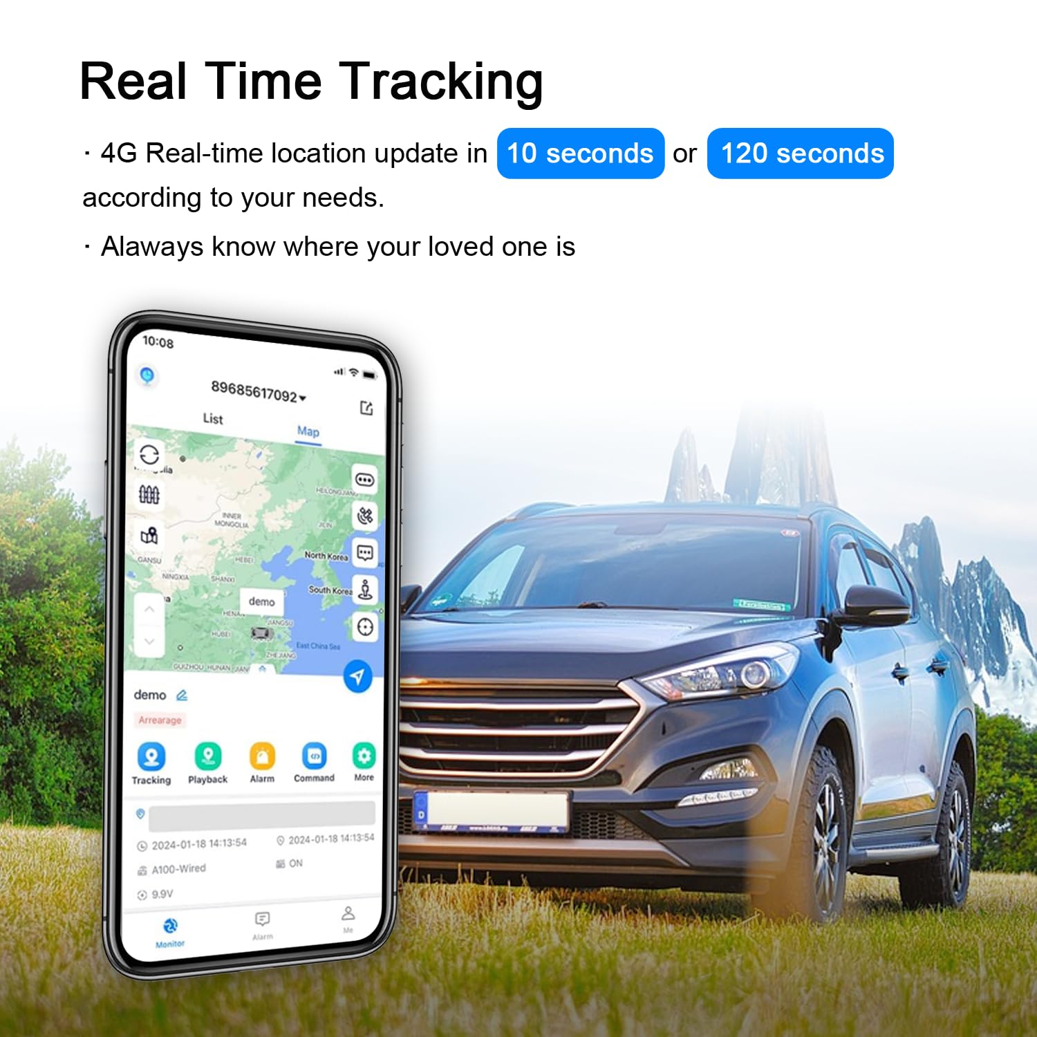 Rastreador GPS 4G para vehículos, automóviles y niños, dispositivo de seguimiento de automóvil, dispositivos de seguimiento ocultos para autos, suscripción oculta, actualización 10S, batería magnética 2