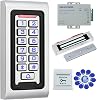 Outdoor IP68 Waterproof Access Control System Metal Plate Keypad 180KG320lbs Electric Magnetic Lock DC12V 3A Power Supply 10pcs Keyfobs Tags Security System
