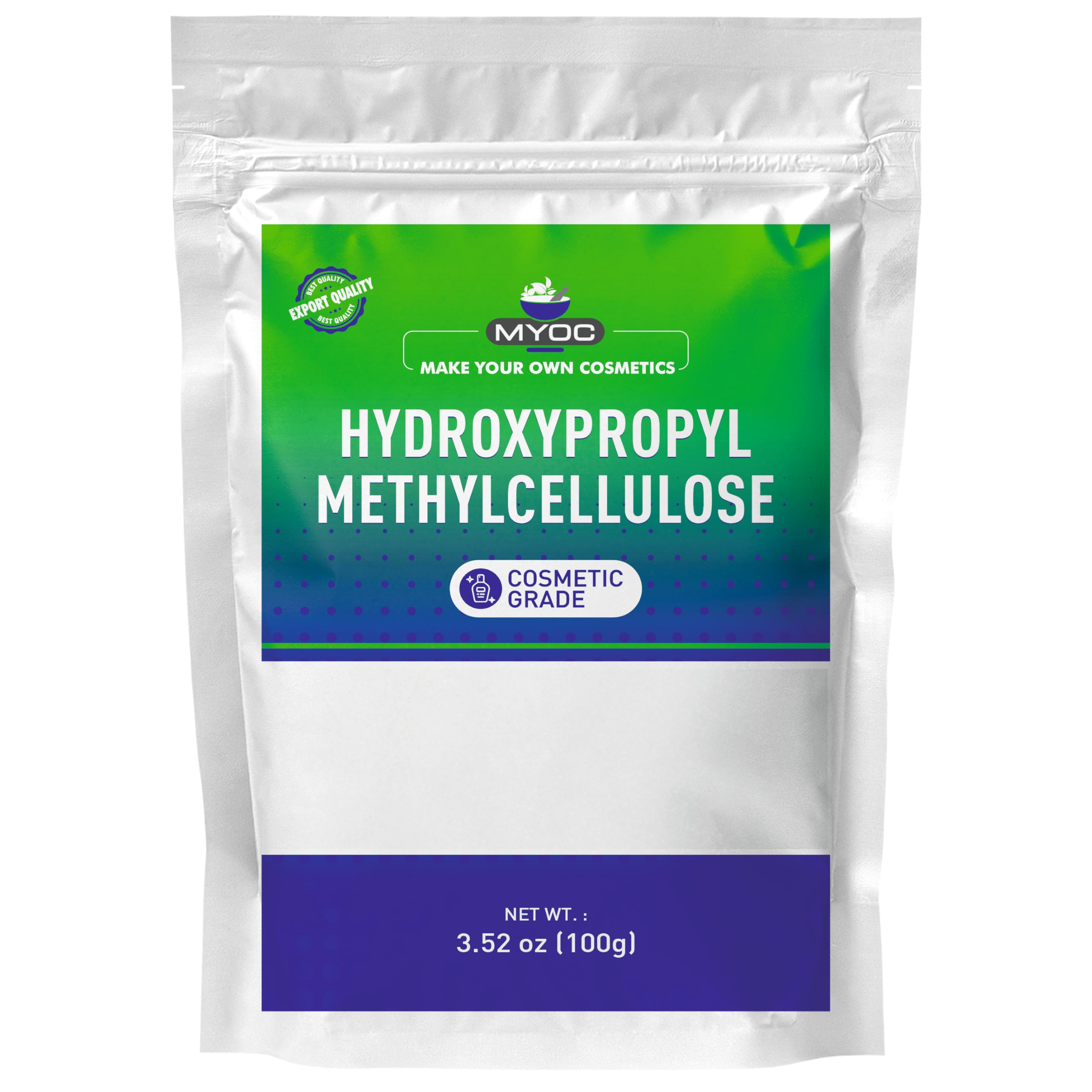Hydroxypropyl Methylcellulose (100 g / 3.52 oz) - Cosmetic Grade Thickening & Film-Forming Agent for Gels Creams Lotions & DIY Formulations