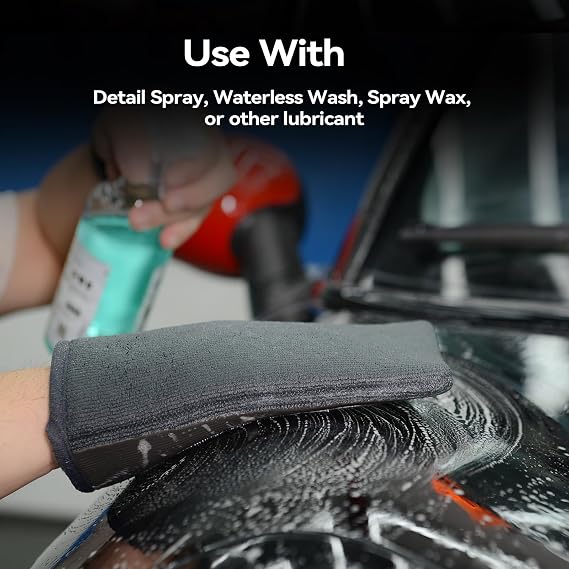 Premium Clay Mitt for Car Detailing Advanced Grade Clay Bar Glove Removes Overspray, Water Spots, Iron & Rail Dust | Fast, Reusable, Scratch-Free