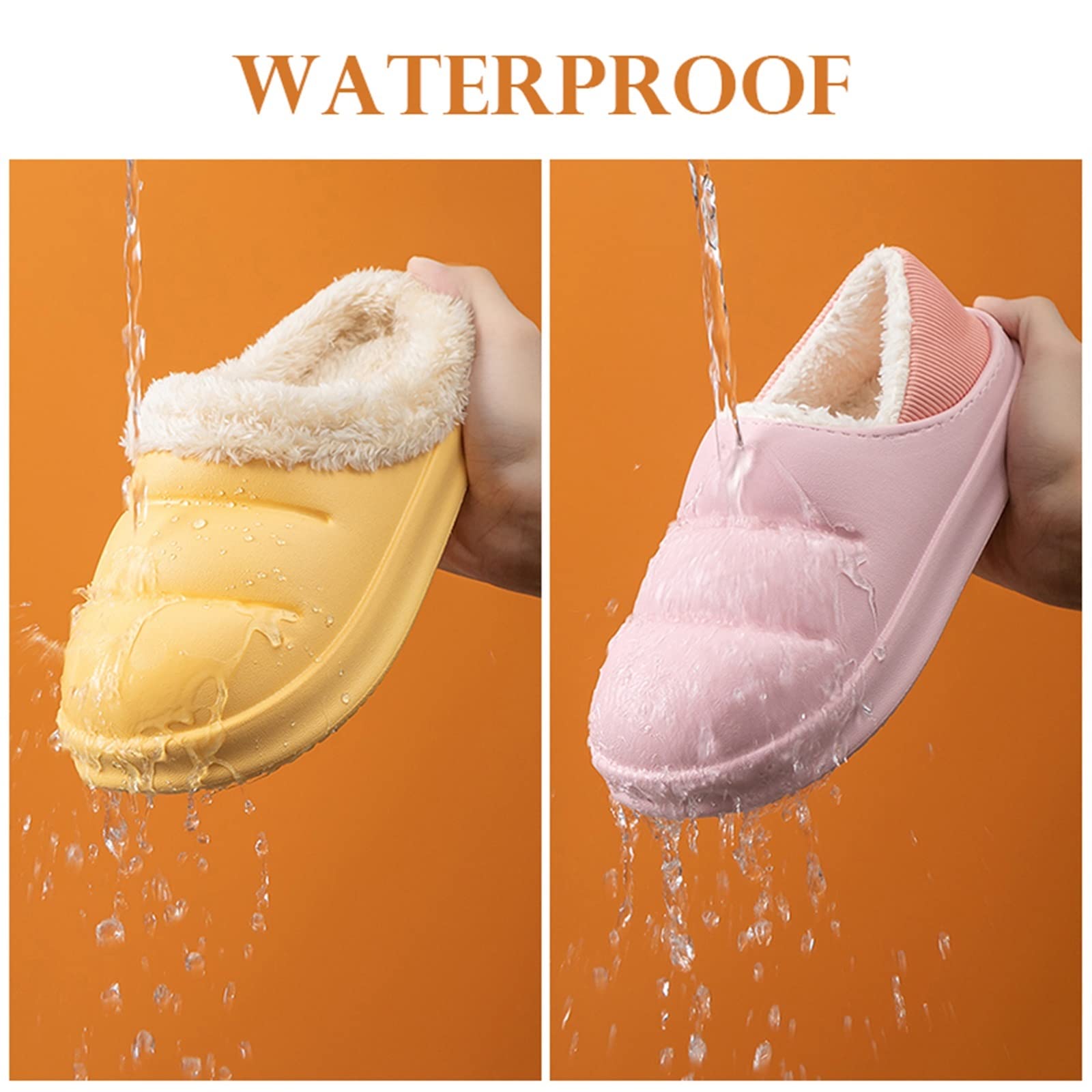 Zapatillas de Mujer Zapatillas de casa para Mujer, Ligeras, Impermeables, Zapatos de Plataforma Suaves de algodón cálido para Exteriores (Color: Rosa, tamaño: 44-45)