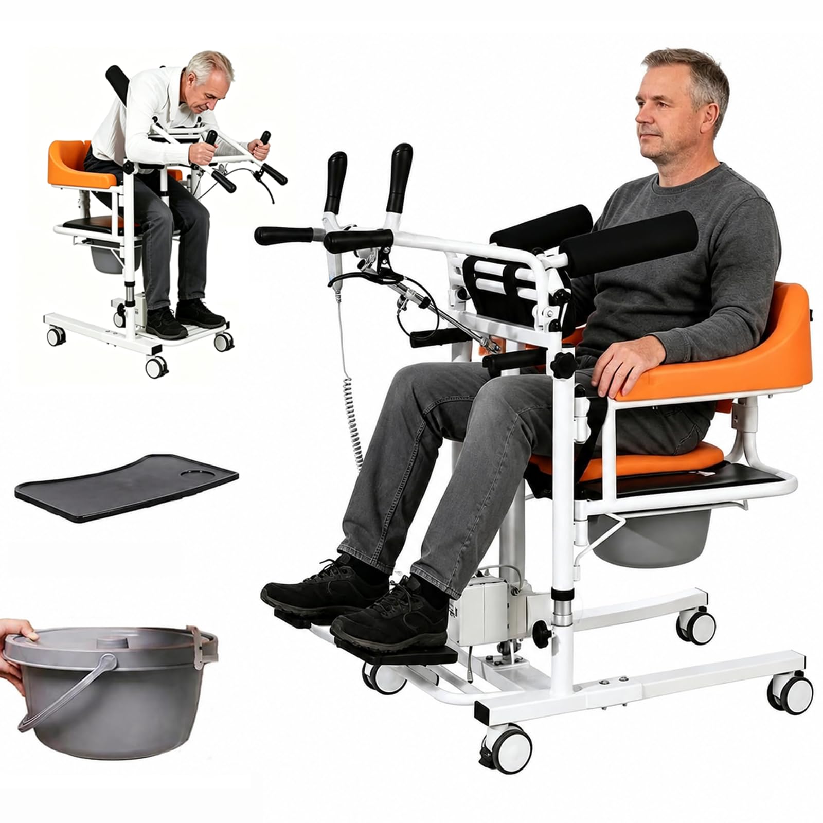 Photo 1 of Upgrade Transfer Lift, Patient Lift Transfer Chair Commode Lift Chair for Home Use, Adjustable Transfer Lift for Elderly & Disabled, Patient Transfer Device Remote Control & Safety Belt