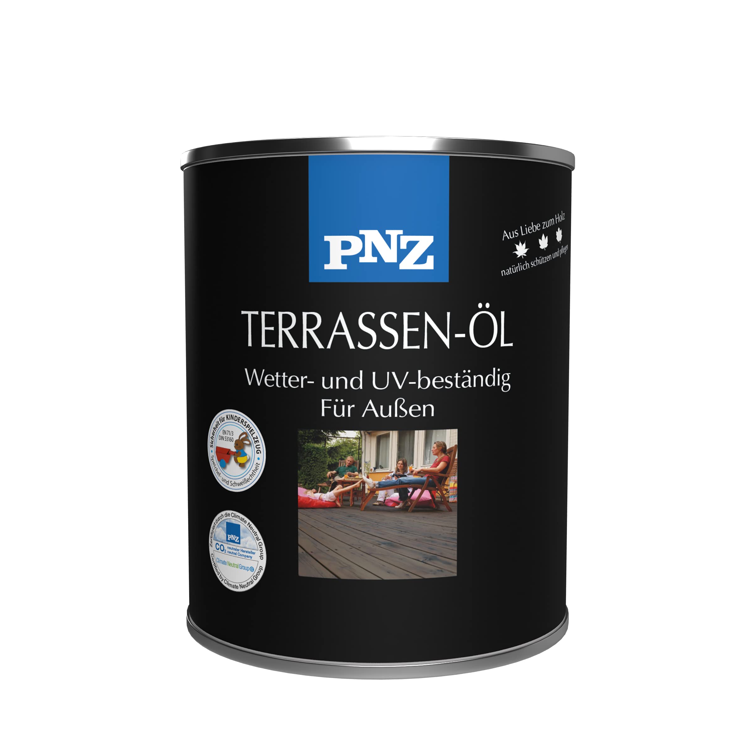 PNZ Aceite para terraza, contenedor: 2,5 l, color: negro.