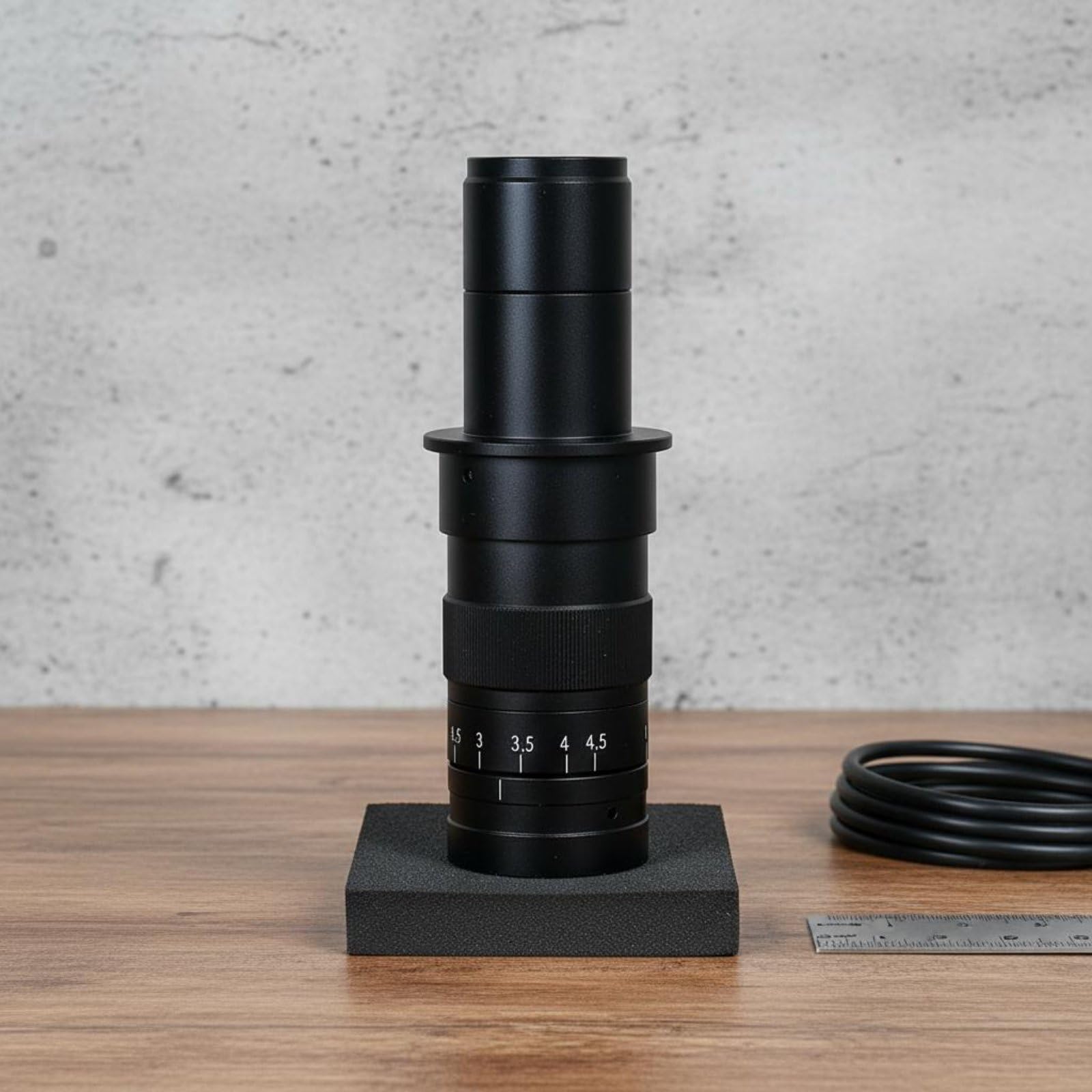 Milageto Industriekamera Objektiv Vergrößerungsobjektiv Mikroskop Optik Linse 05x Kompakte Bauweise für Größere Probenansicht Und Einfache Positionierung für Qualitätskontrolle Forschung Fertigung