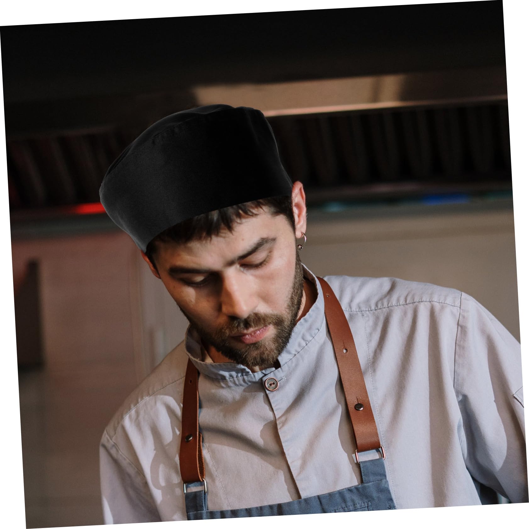Holibanna Gorro De Trabajo De Cocina Gorro De Cocinero Sombrero De para Hotel Sombrero De Uniforme para Restaurante Sombrero De Cocinero De Cocina Algodón Black