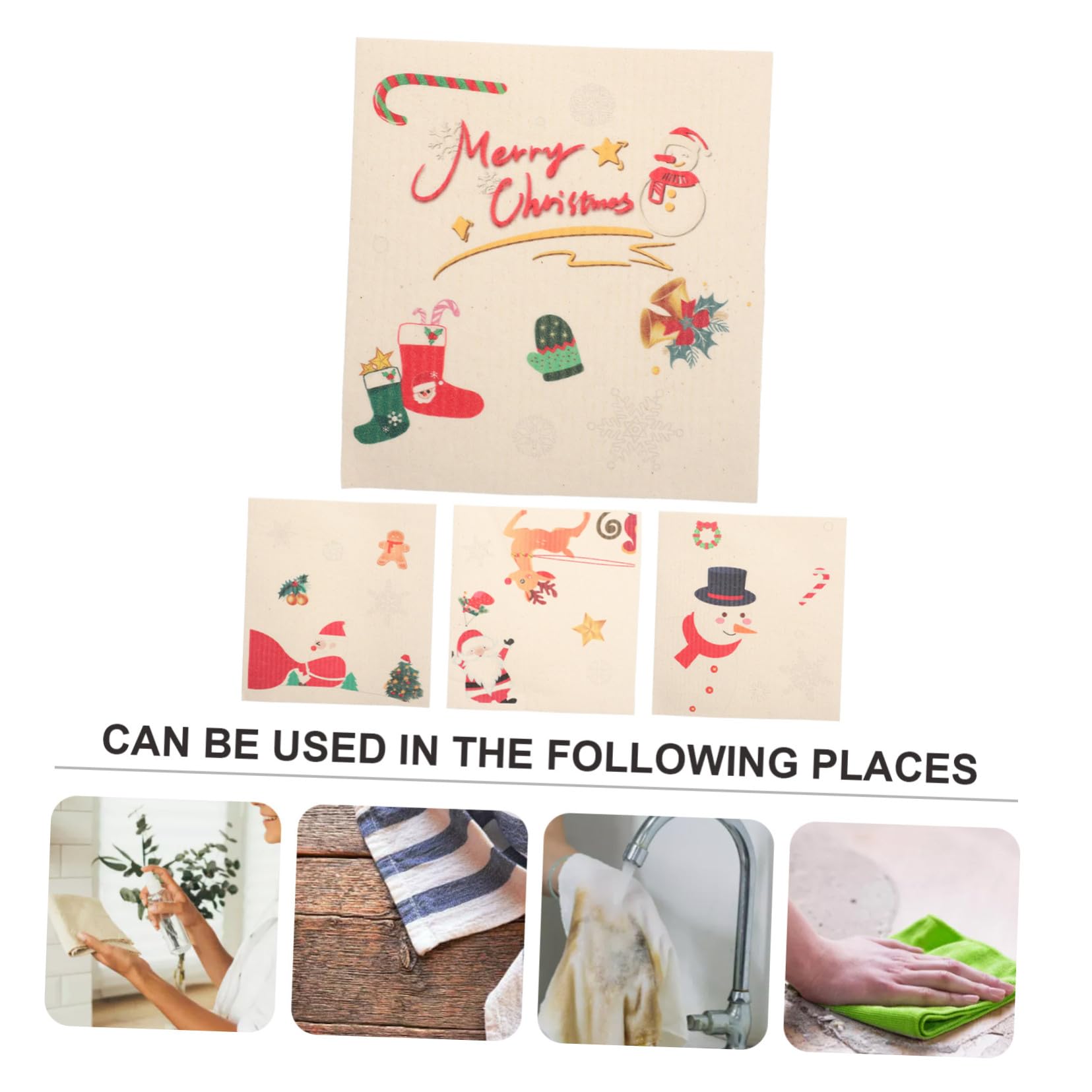 TOPBATHY 16 Piezas Trapo de Cocina de Navidad Trapos limpios Toalla para Lavar Platos bayeta escurreplatos paños de Cocina esponjas Toallas de Cocina paño de Cocina Multiusos