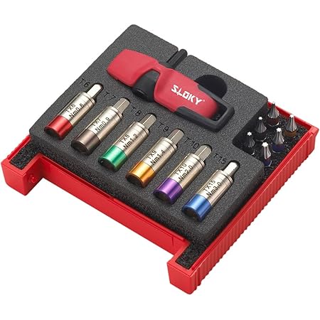 SLOKY STS-TX-LT-S1 Preset Torque Screwdriver LT Torx Combo Set (13 Piece), Red