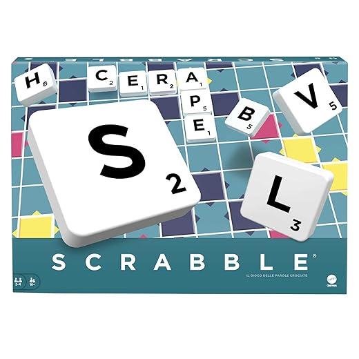 Scrabble - Versione Italiana, gioco da tavolo delle Parole Crociate, gioco da tavolo per tutta la famiglia e giochi da tavolo adulti, per Bambini da 10+ Anni, Y9596