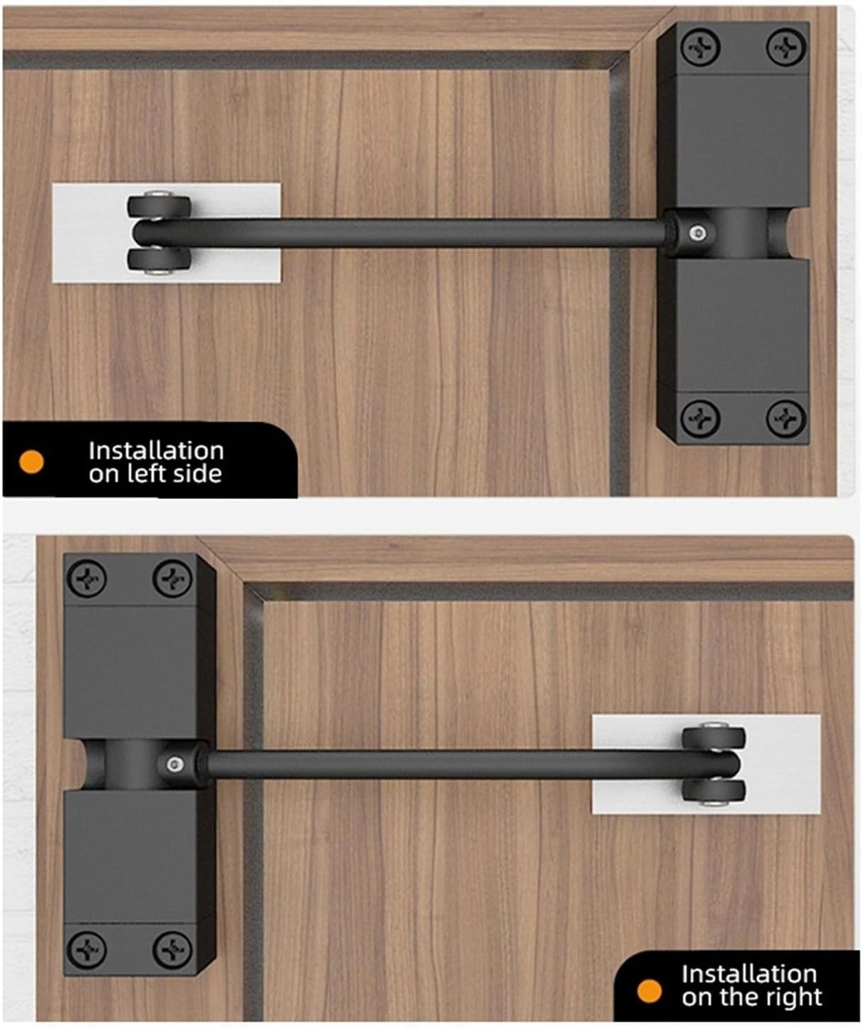 Spring Door Closer Stainless Steel Automatic Adjustable Door Hinges Home Door Stopper Furniture Door Hardware(Silver)