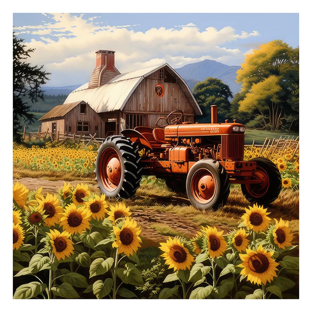FHBUBPUP Farm Life Diamond Painting Kits for Adults, Rural Scenery Diamond Art for Beginners, 5D DIY Full Drill Round Gem Art Craft Home Wall Decor Gift 12x12 inch