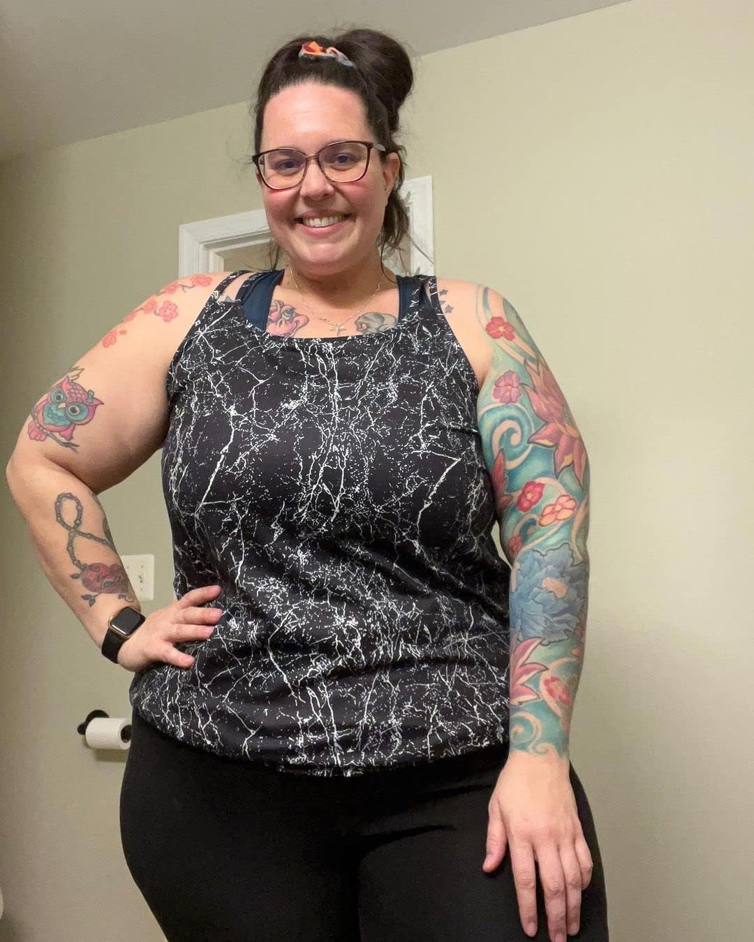 FOREYOND Plus Size Workout Tank Tops Loose fit Racerback Sleeveless Shirts Gym Running Yoga Clothes for Women - Image 2