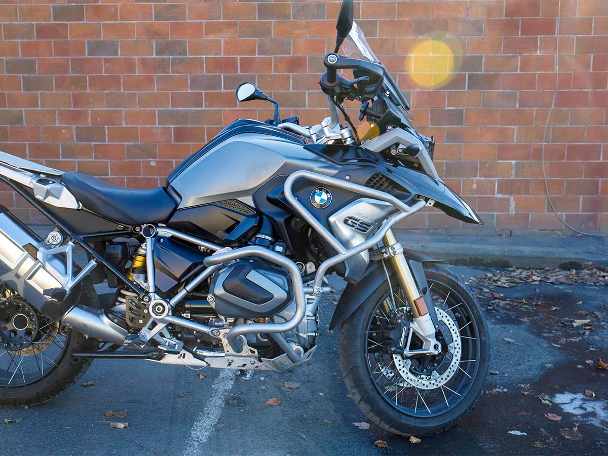 AltRider Upper Crash Bars Compatible with BMW R 1250 GS - 1 Inch Stainless Steel Tubing - 3 Point Mounting for Upper Fairing & Radiator Protection - Requires AltRider Lower Crash Bars - Silver