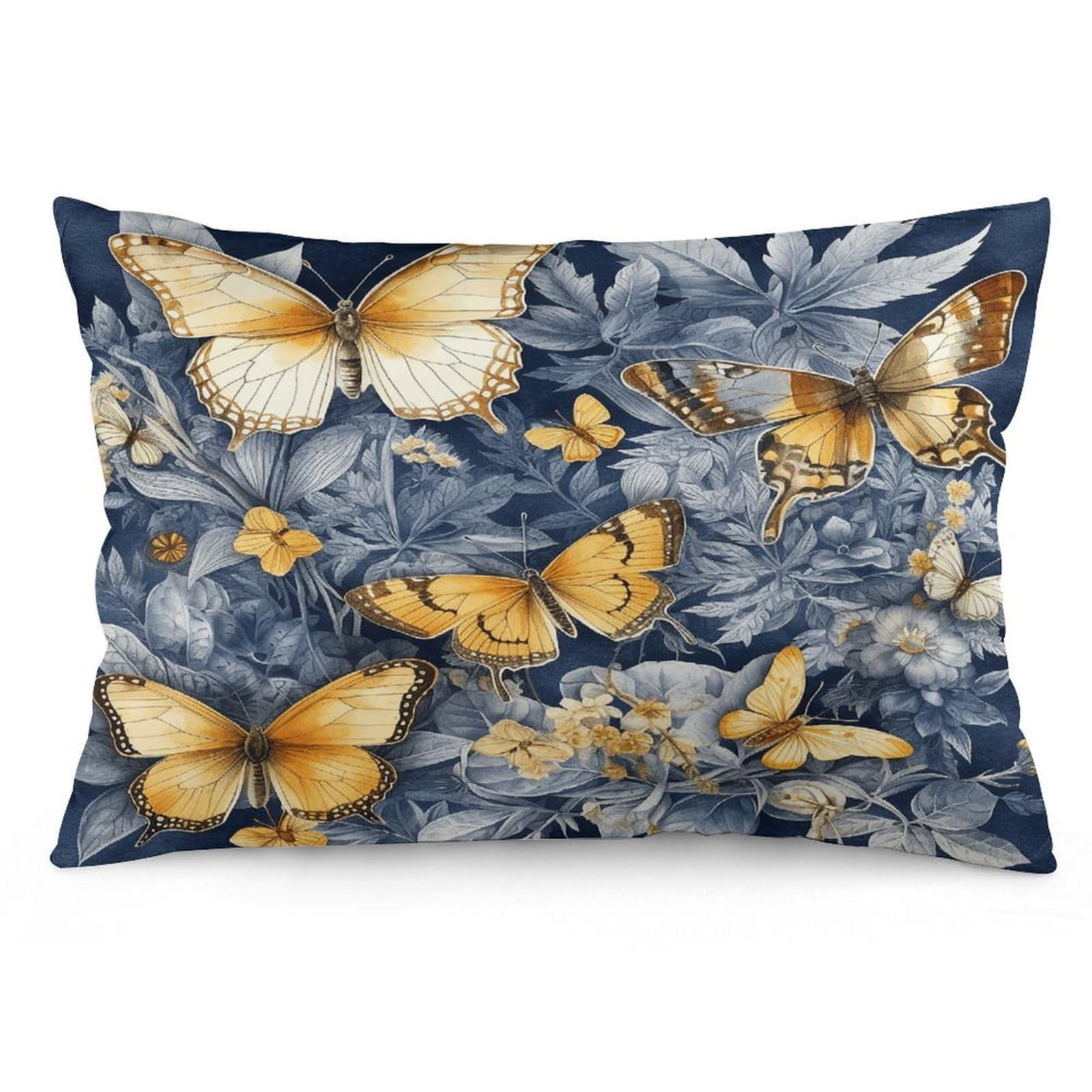 Wsoihfec Style Several Species Of Butterflies Throw Pillow Covers Decorative, Pillow Cases Soft Plush, Modern Farmhouse Boho Cushion Cover For Bed Couch Sofa Living Room Spring Decor12 X20