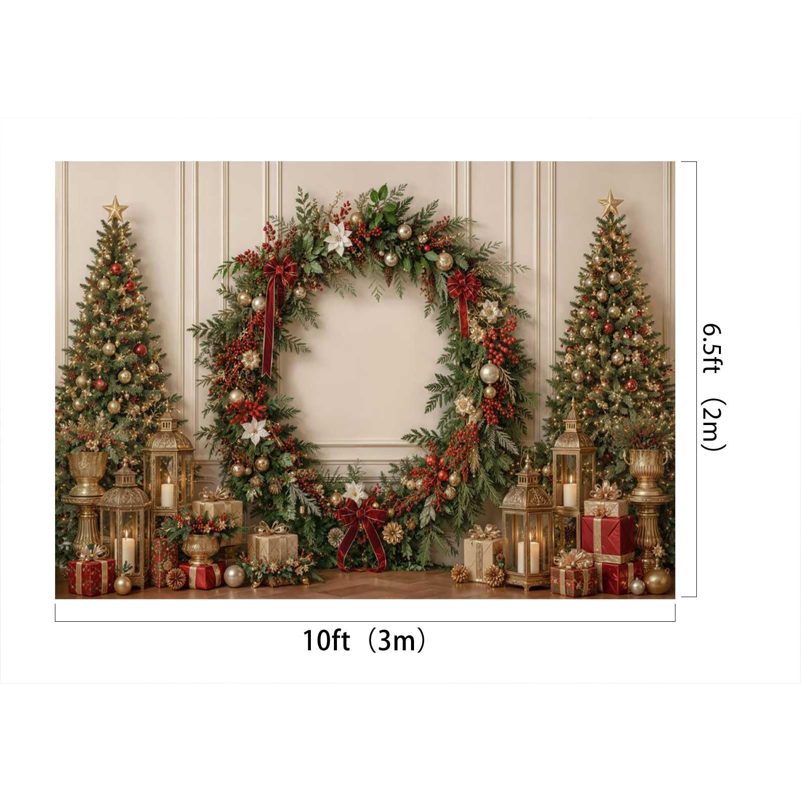 Kate arco ghirlanda Natale sfondo foto 10x6.5ft/3x2m scena natalizia festa