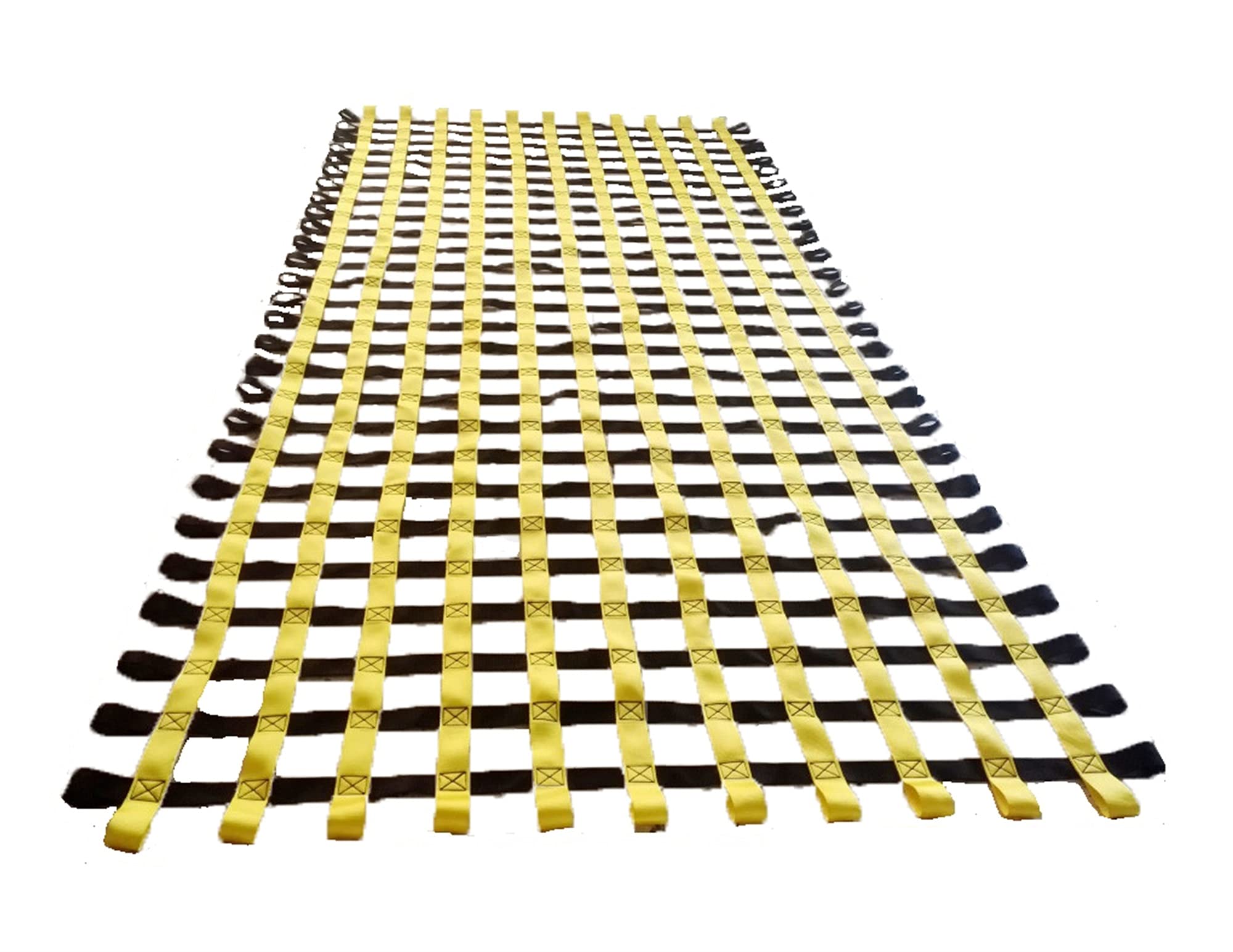 XHP Draussen Kletterndes Frachtnetz und Schaukel für Kinder und Kleinkinder Spielplatz Spieltunnel Baum Hängematte Haus Dschungel Gym Small Mesh Gurtseil Leiter Innen, Gelb & Schwarz