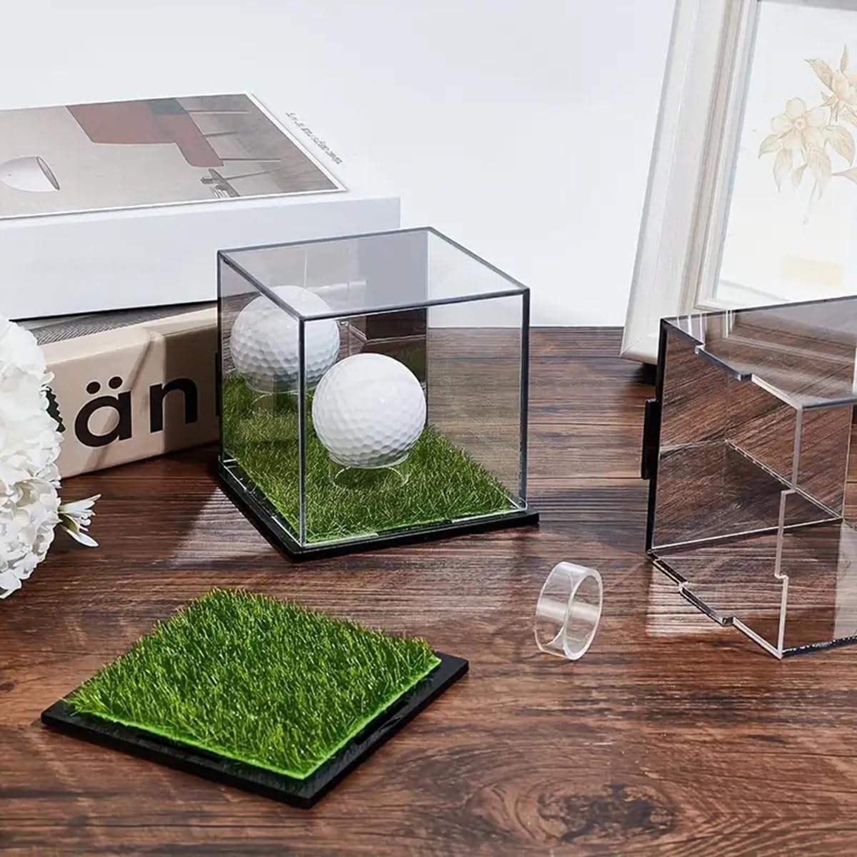 Amazon | ゴルフボールディスプレイケース 防塵 保護 展示 アクリル製