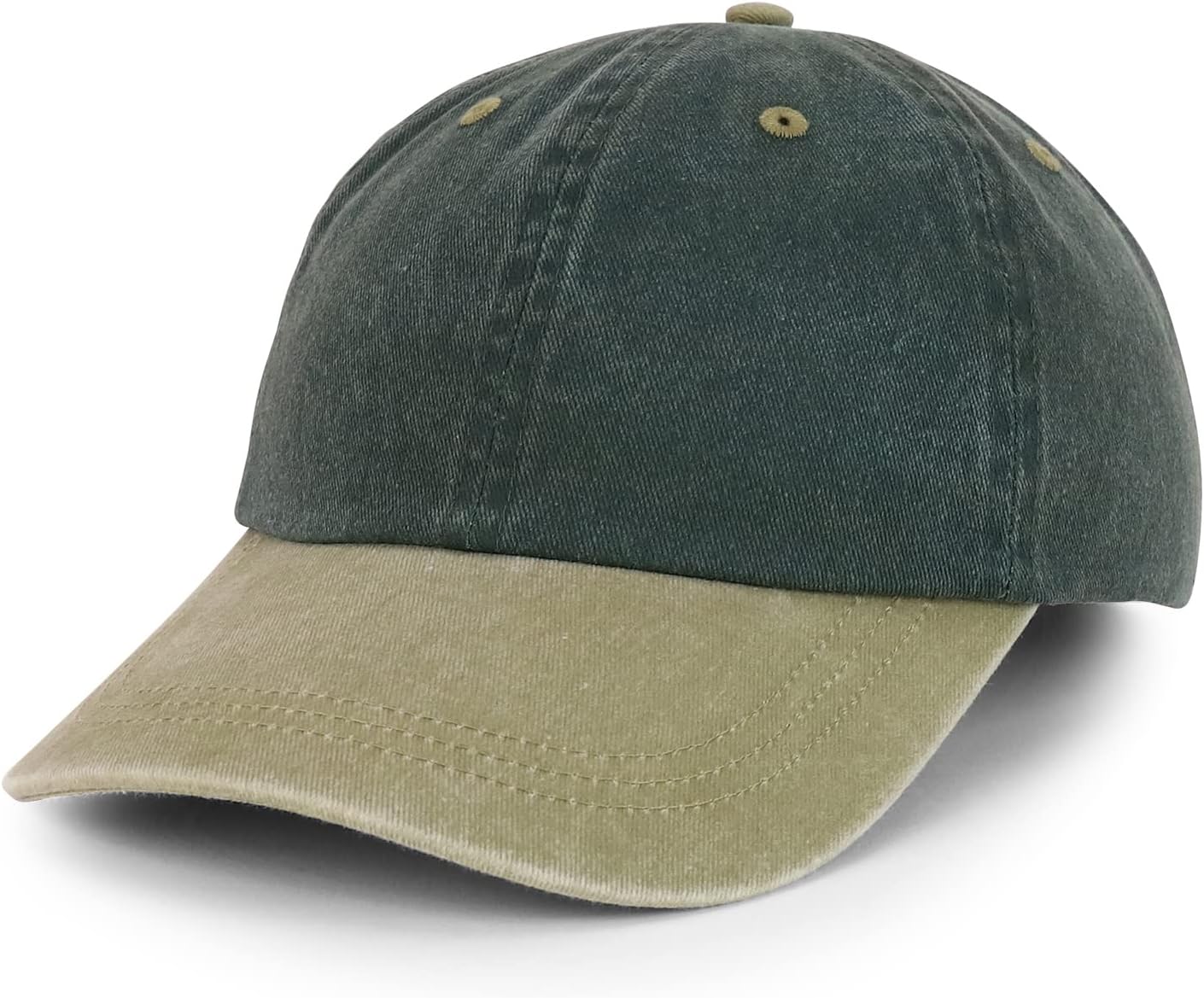 Trendy Apparel Shop Oversize 2XL Pigment Dyed Two Tone Baseball Cap