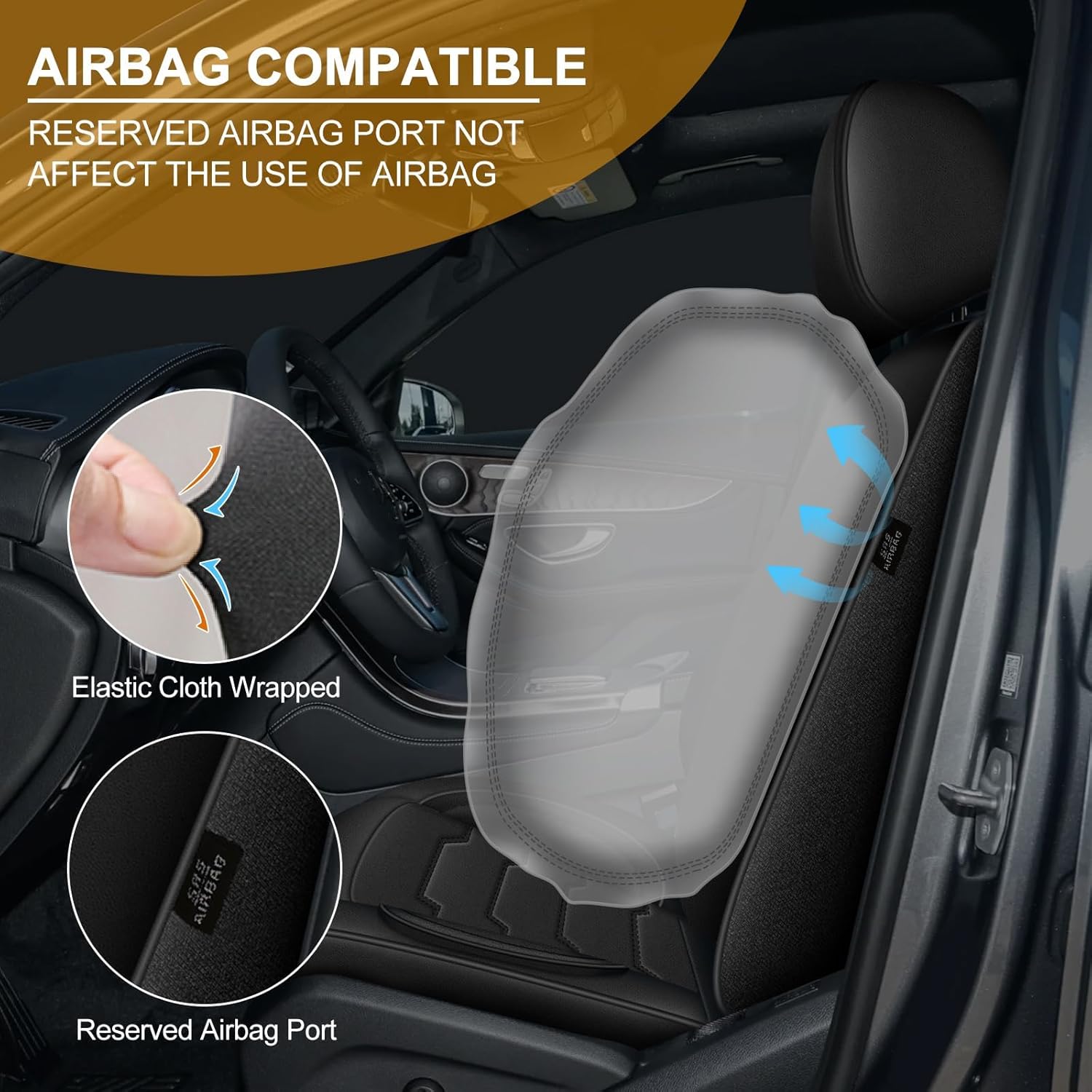 Car Seat Covers Fit for Toyota Fj Cruiser:2007-2014 Automotive Seat Covers Full Set Waterproof Leather Auto Seat Covers Compatible Airbag with Storage Bag(5 Seats,Black)