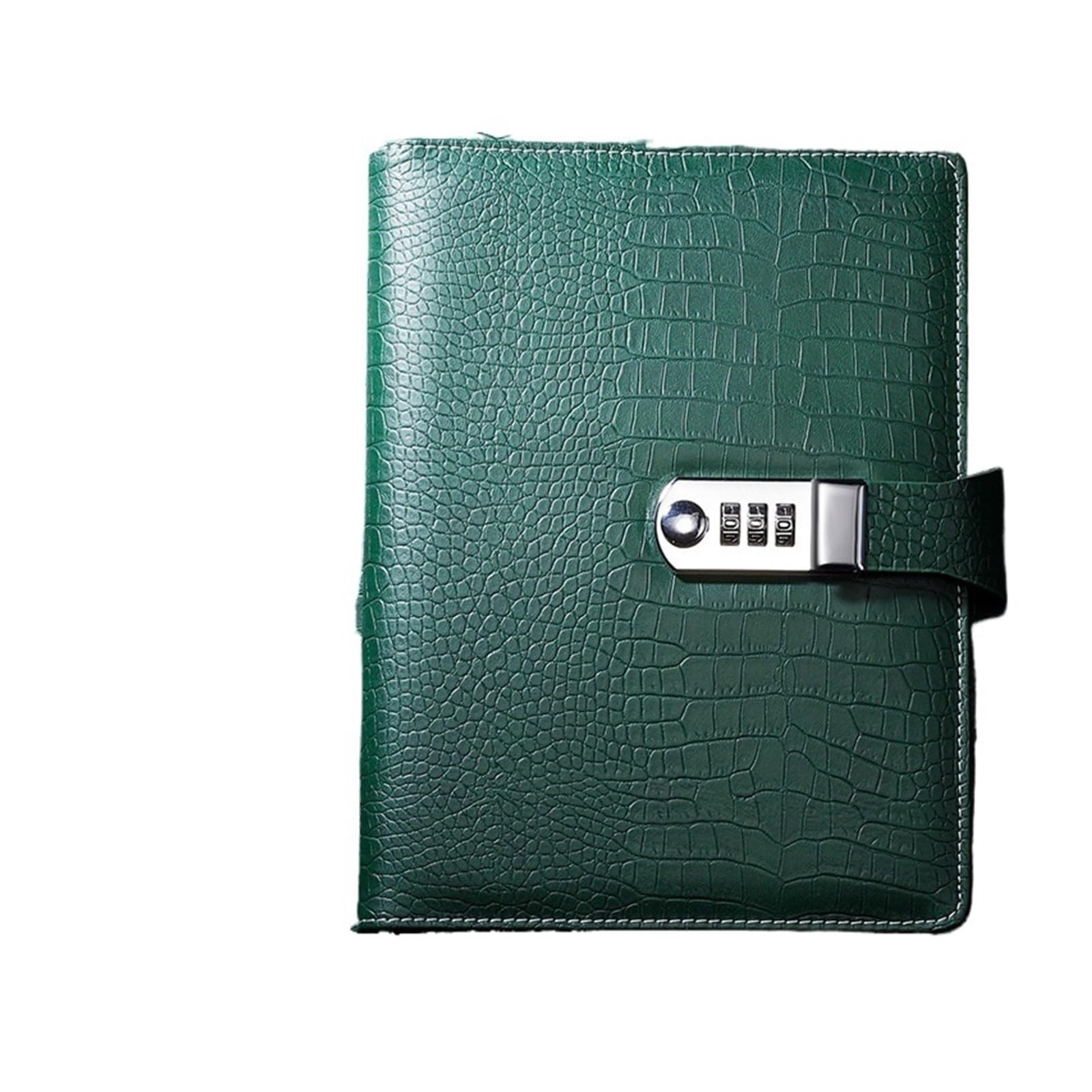 Quaderno A6 A5 Raccoglitore Quaderno Vintage Lusso Coccodrillo Pelle Testurizzata Diario Password Note Libro con Lucchetto Ufficio Agenda Uomo Regalo Per studio, lavoro (A6 Verde) (A5 Verde)