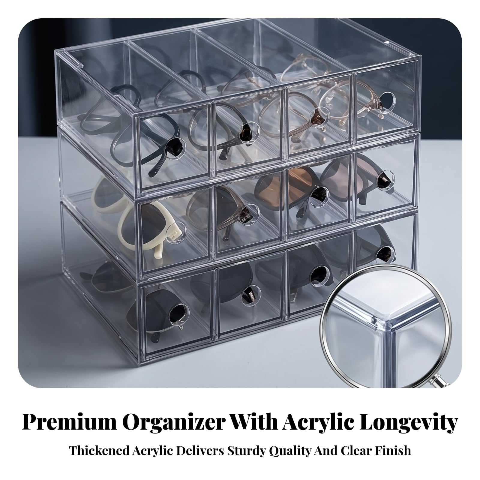 3 Stück voll Acryl-Organizer