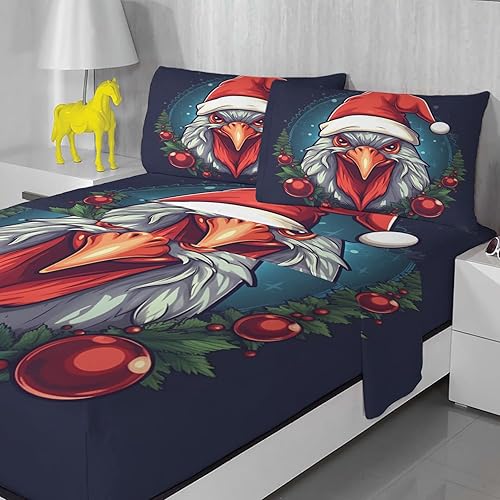 Miniatura 2 de Eagle Sheets Queen - Sábanas y fundas de almohada de Navidad - 100% microfibra, estampado de alta cantidad de hilos, sábana encimera, sábana bajera