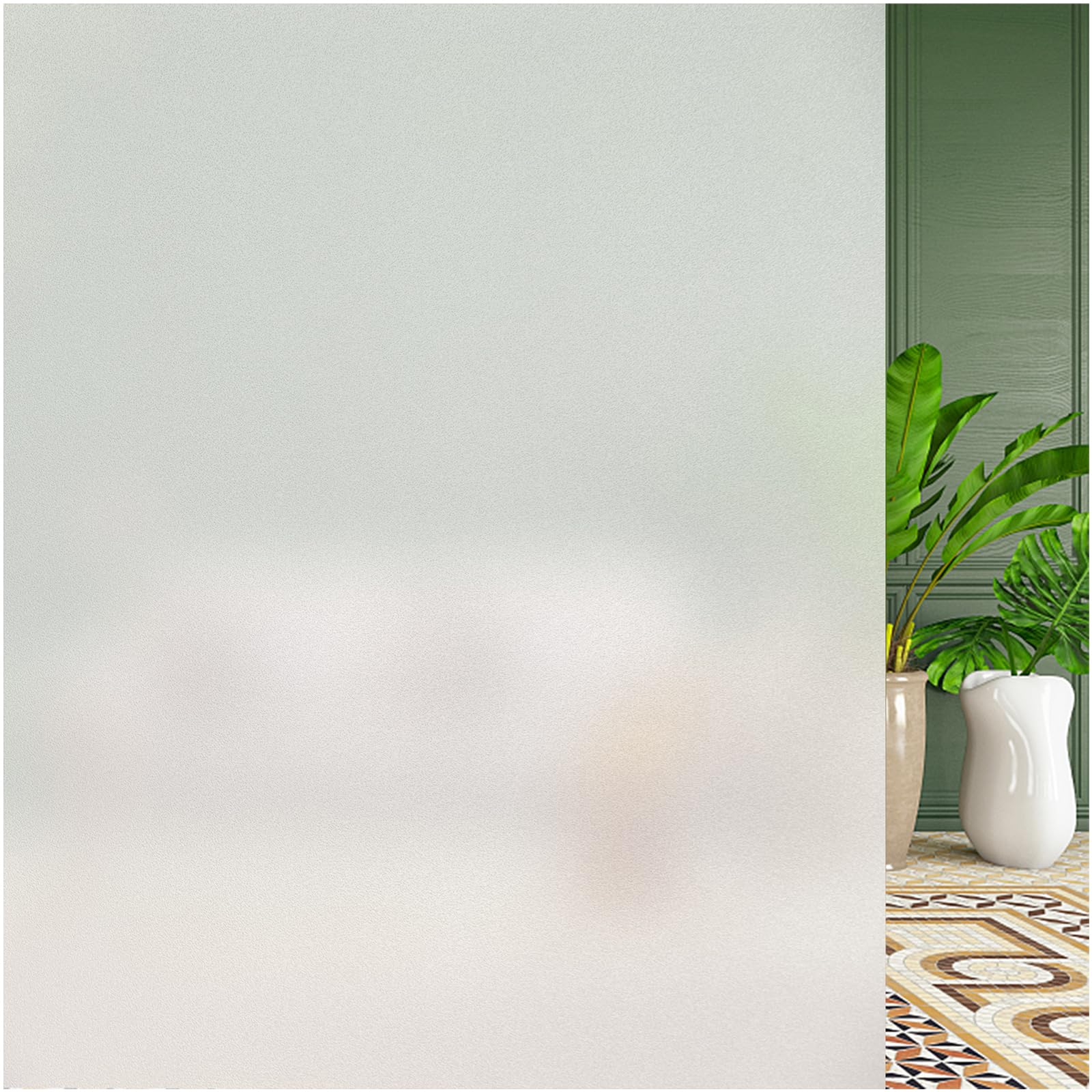 Bectosy Fensterfolie Blickdicht Sichtschutzfolie von Aussen, Statisch Haftend Milchglas Folie Fenster Sichtschutz, Milchglasfolie Fenster UV-Schutz für Badezimmer küche