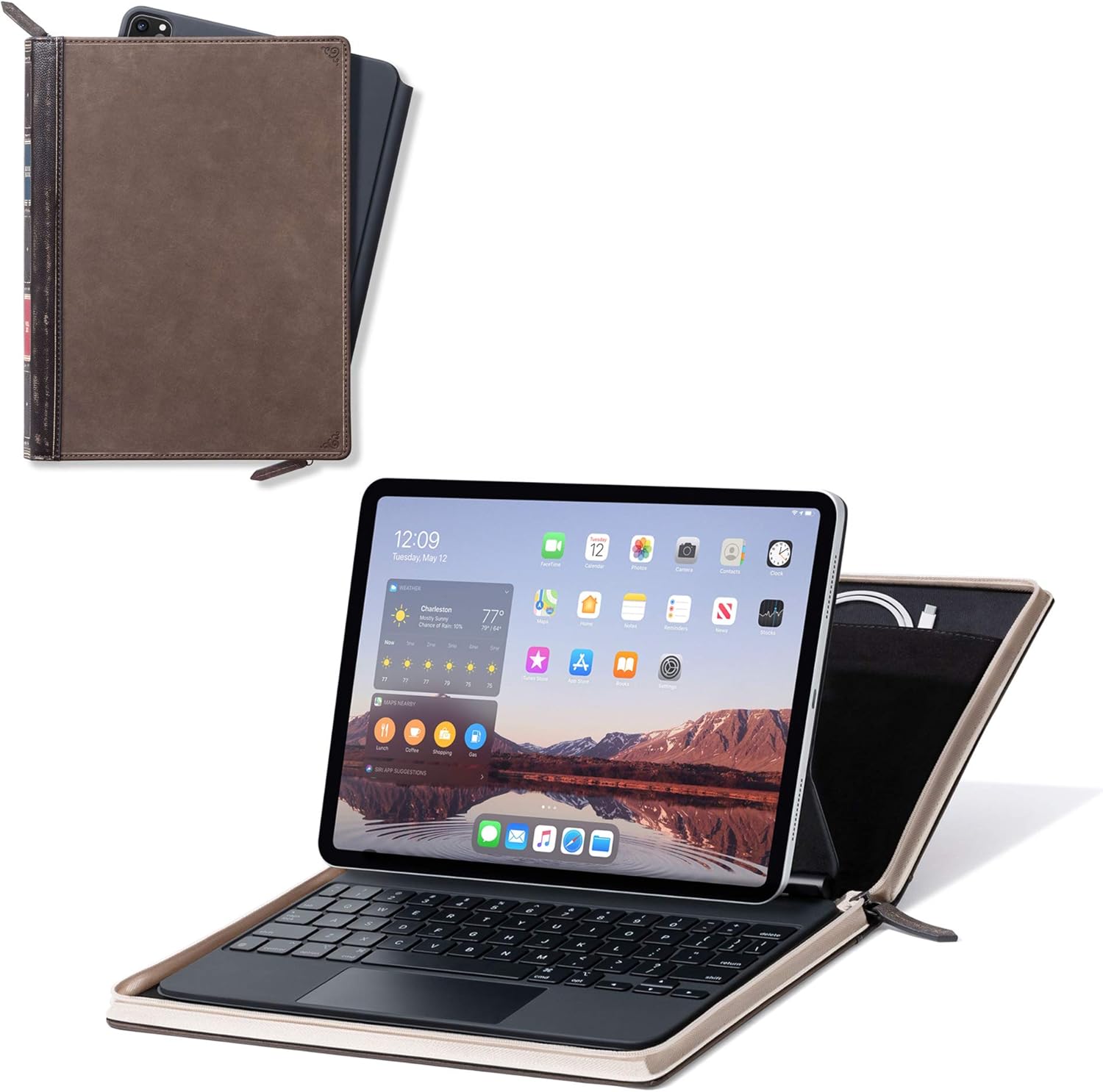One-Day Sale: Up to 50% Off Twelve South BookBook Vol 2 | Hardback Leather Cover with Pencil/Document/Cable Storage for iPad Pro + Apple Pencil, Cover, 11 iPad Pro, Gen 1/2 (12-2014)
