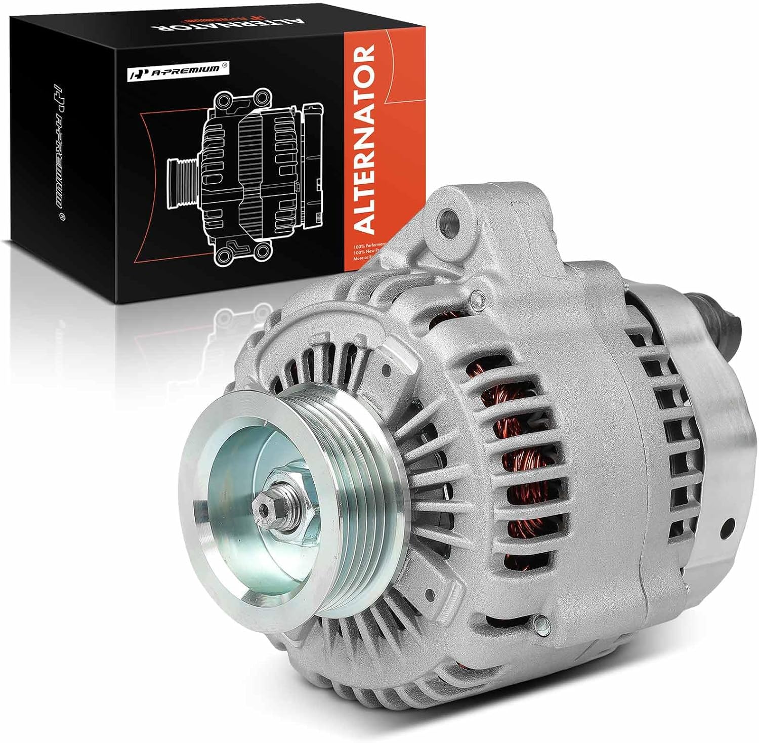 A-Premium Alternator Compatible with Acura TL 2002-2003, CL 2001-2003, 3.2L, 12V 120A 6-Groove Pulley Clockwise, Replace# 31100PFWJ01, 31100PFWJ02