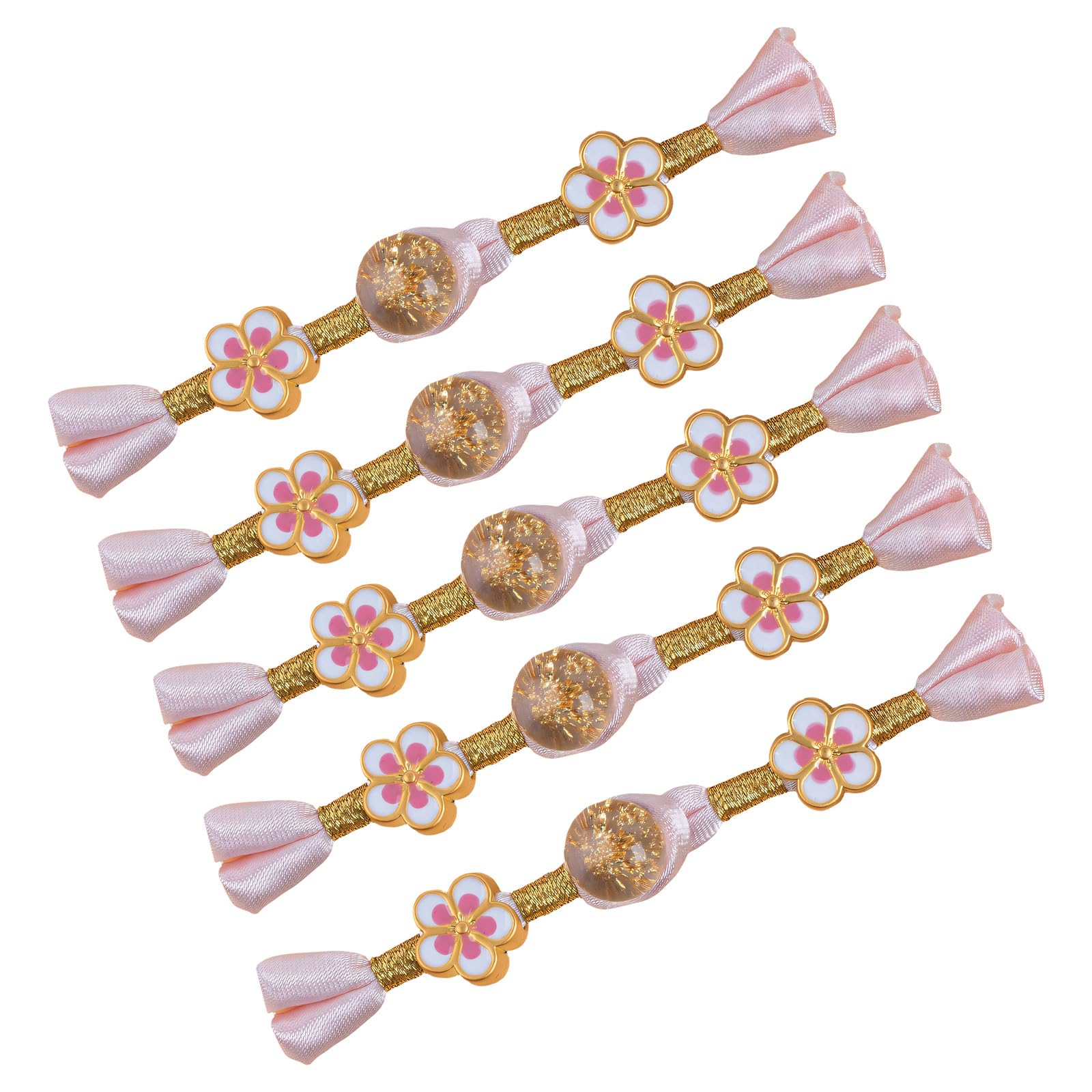 Buxuaaaa Ora Nge Powder 5Pcs Traditional Chinese Knot Button Closure Decorative Sewing Button Fasteners For Wedding Dress Costume Decoration Oriental Fabric Clip