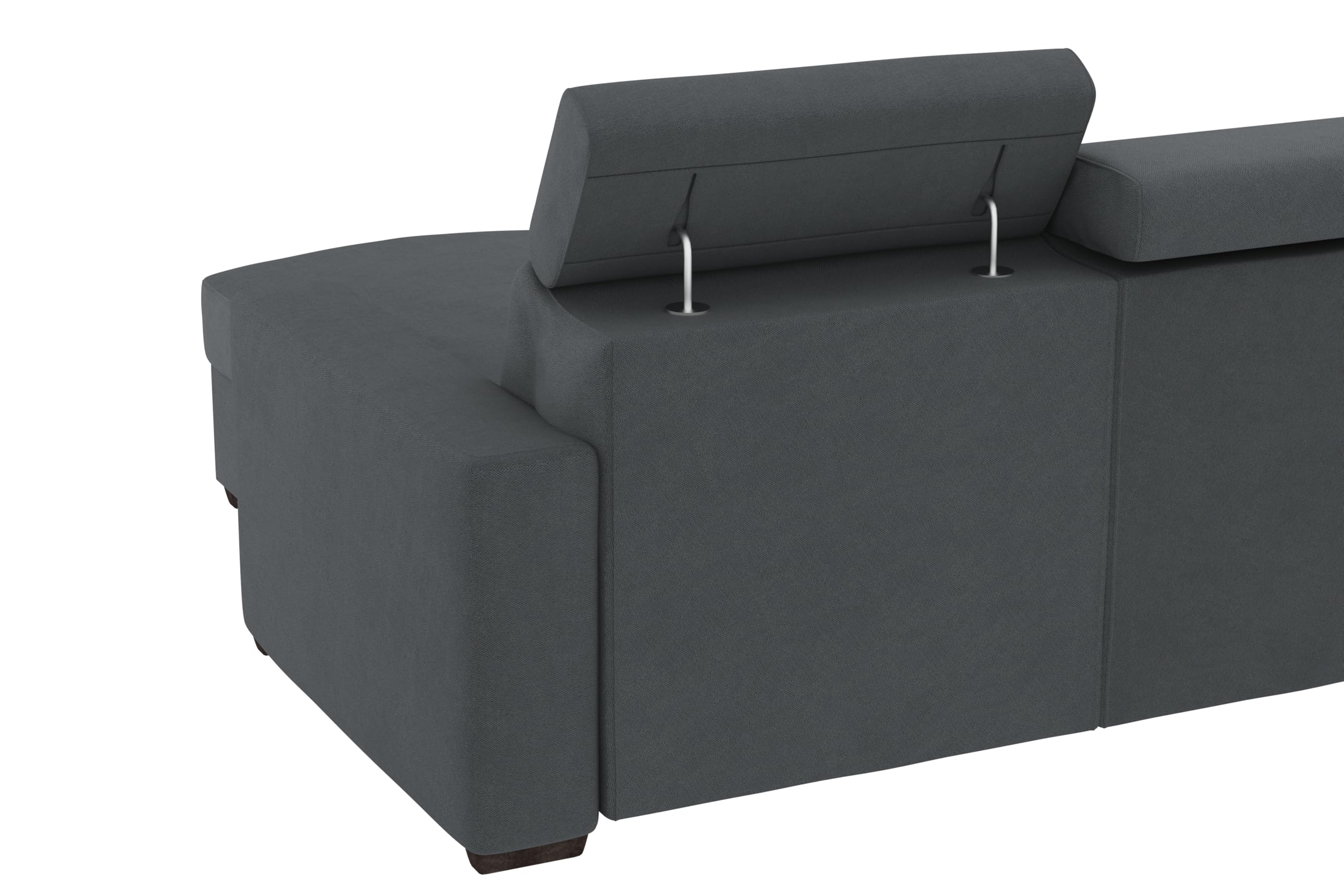 Divano Tirana con Chaise Longue, Colore Cenere 15/23 | 235X159 cm (LxP)