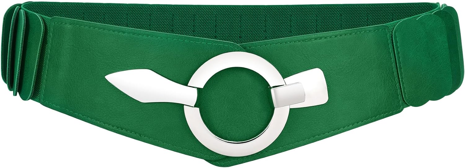 JASGOOD Women Wide Elastic Waist Belt Fashion Stretchy Dress Belt Vintage Stretch Belts Retro Ladies Waistband