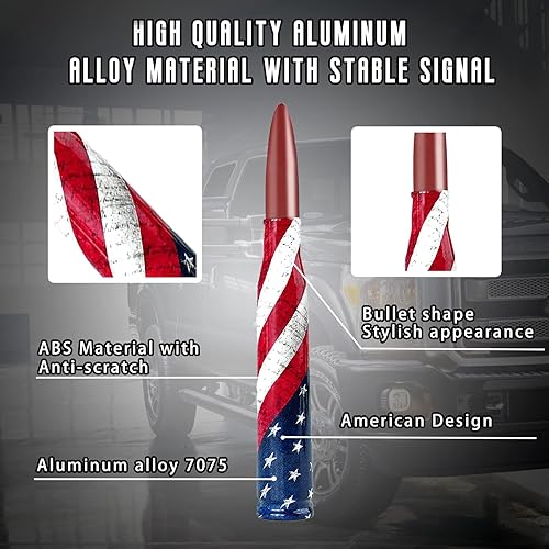 Miniatura 2 de Antena de camión con tapas de vástago de válvula, mástil para GM Chevy Silverado 1500 2500 3500 HD Ford F150 F250 F350 Denali Heavy Pickup Jeep