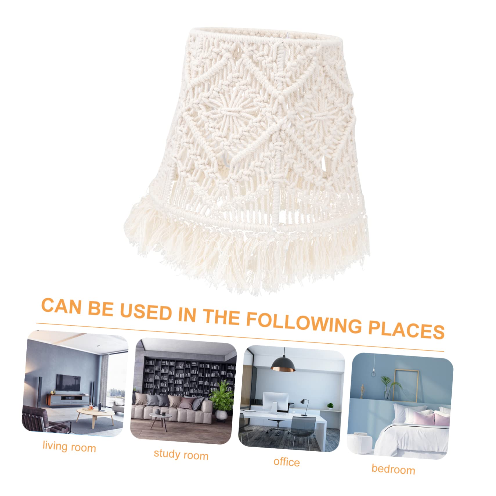 BESTonZON 1kawałek Klosz Lampy z Makramé Stylu Boho Ręcznie Wykonany Abażur Do Lampy Stojącej Elegancka Dekoracja Do Salonu i Sypialni Woven Cotton Rope Shade