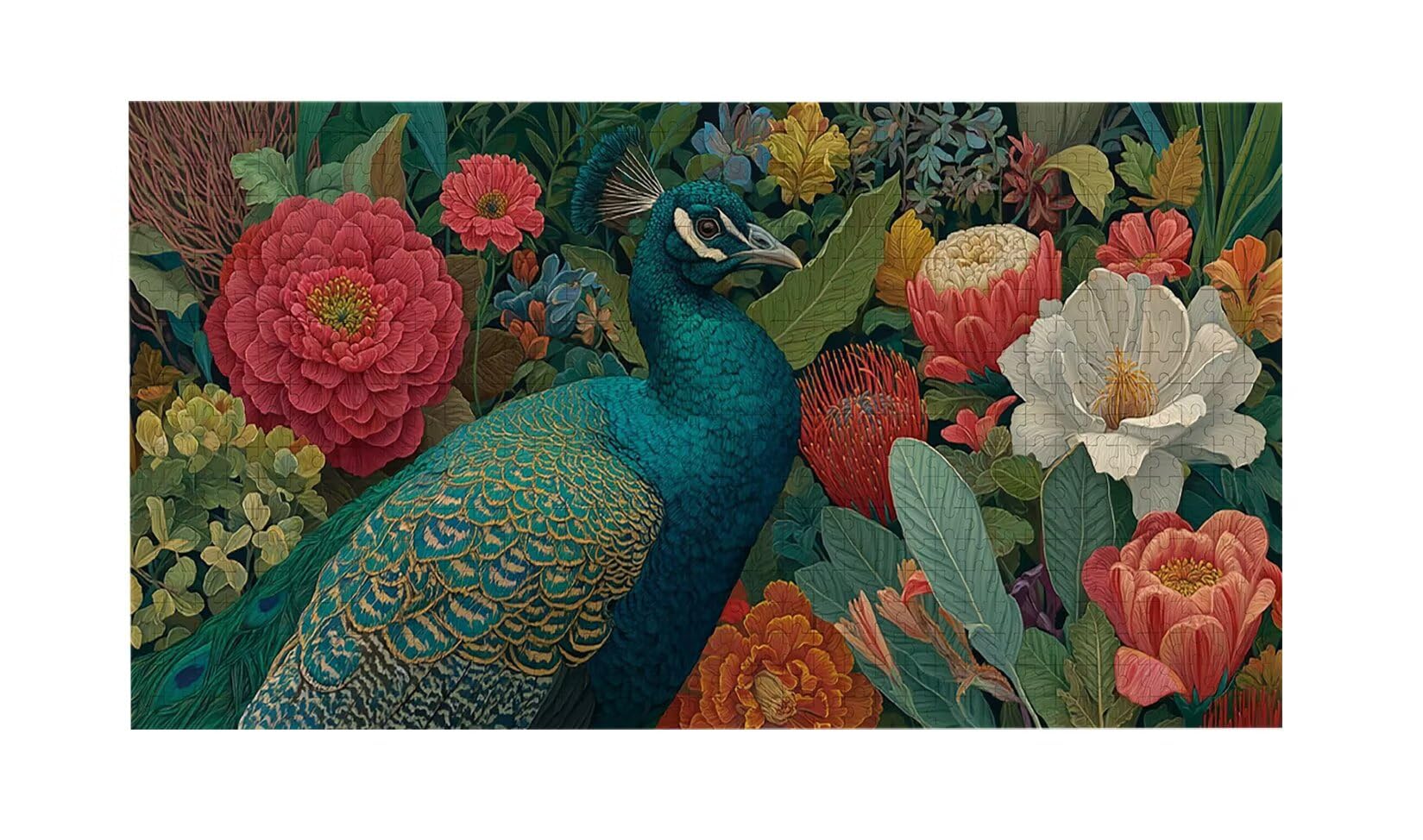 Puzzle para Adultos 1692 Piezas, Pavo Real Puzzle, Difícil, Desafiante, Rompecabezas Encajan Perfectamente, Letras en la Parte Posterior, sin Polvo, Regalo para Personas Mayores (179x31cm) v-607