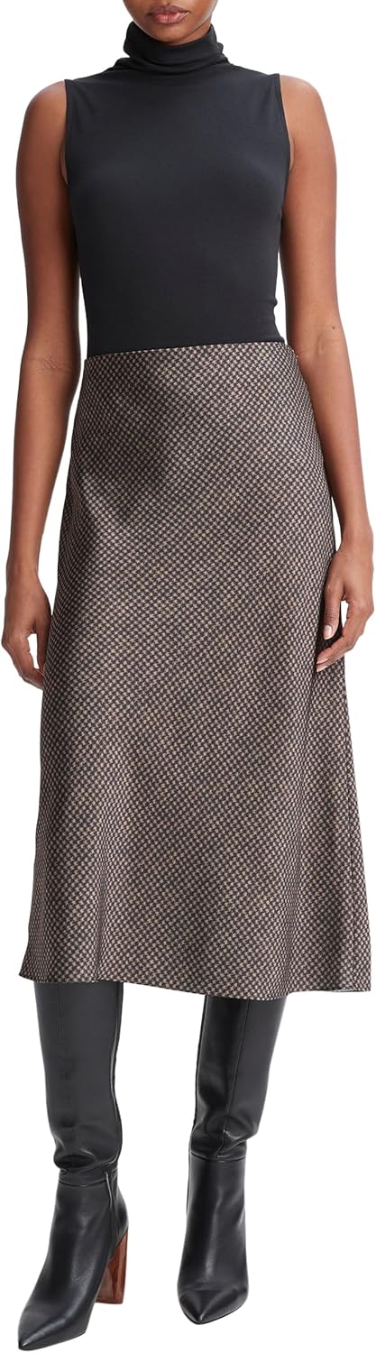 Vince Women's Houndstooth Bias Slip Skirt