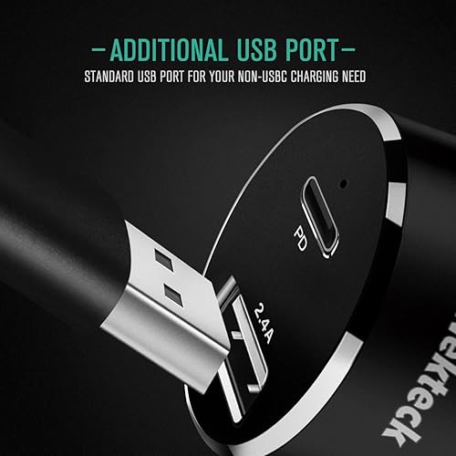 Miniatura 6 de Cargador de coche tipo C, adaptador USB Nekteck con entrega de potencia de 45 W y puerto A de 12 W compatible con iPhone, iPad, MacBook, Galaxy,
