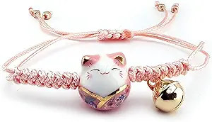 Lucky Cat Maneki Neko Bracelet Adjustable | 6 Colors | Ceramic Bead